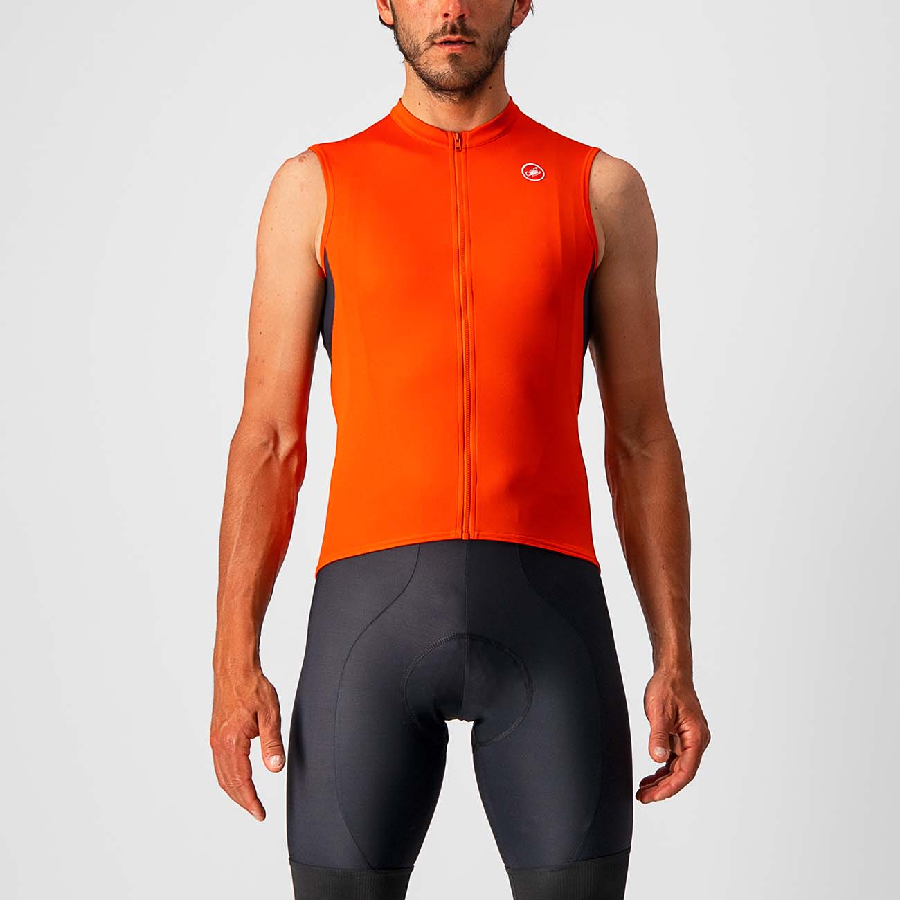 
                CASTELLI Cyklistický dres bez rukávov - ENTRATA VI - oranžová/šedá M
            