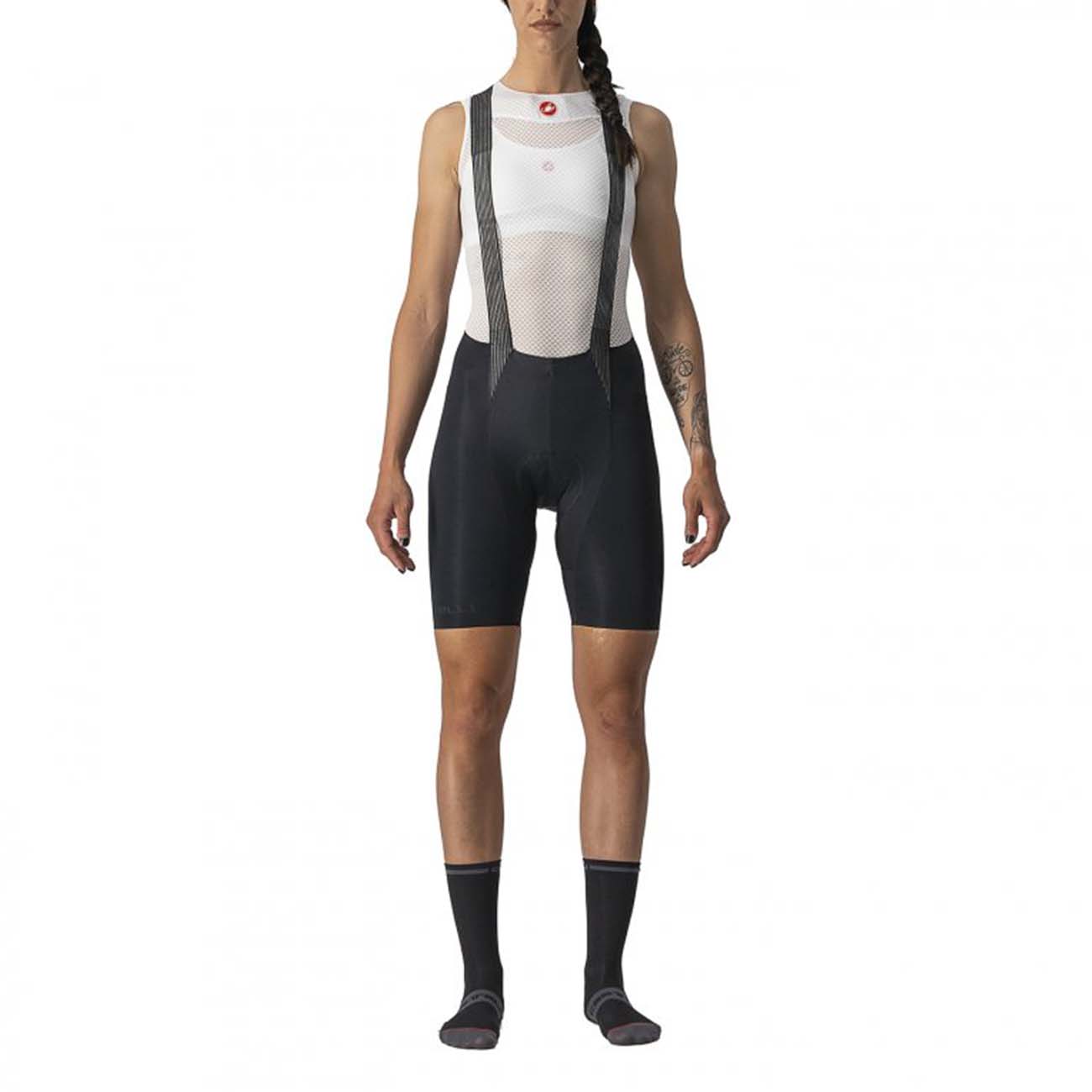 
                CASTELLI Cyklistické nohavice krátke s trakmi - FREE AERO RC LADY - čierna
            