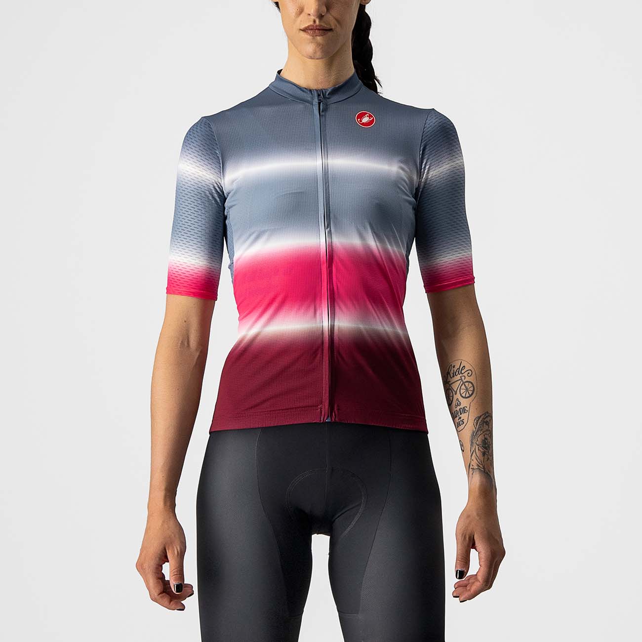 CASTELLI Cyklistický dres s krátkym rukávom - DOLCE LADY - bordová/modrá
