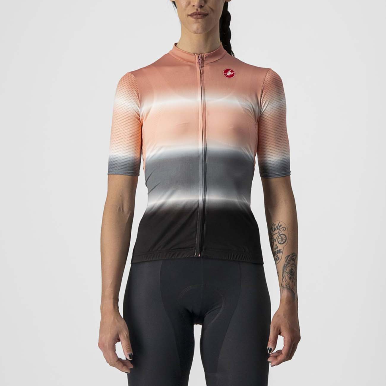 CASTELLI Cyklistický dres s krátkym rukávom - DOLCE LADY - šedá/čierna/ružová