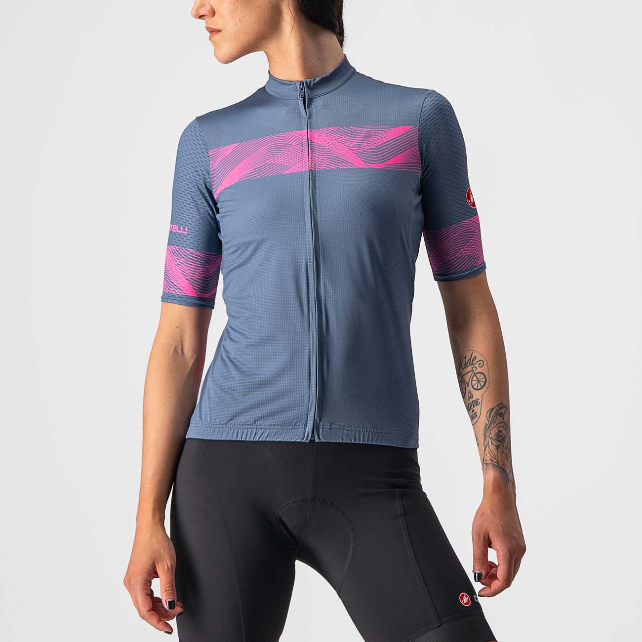 
                CASTELLI Cyklistický dres s krátkym rukávom - FENICE LADY - modrá/ružová
            