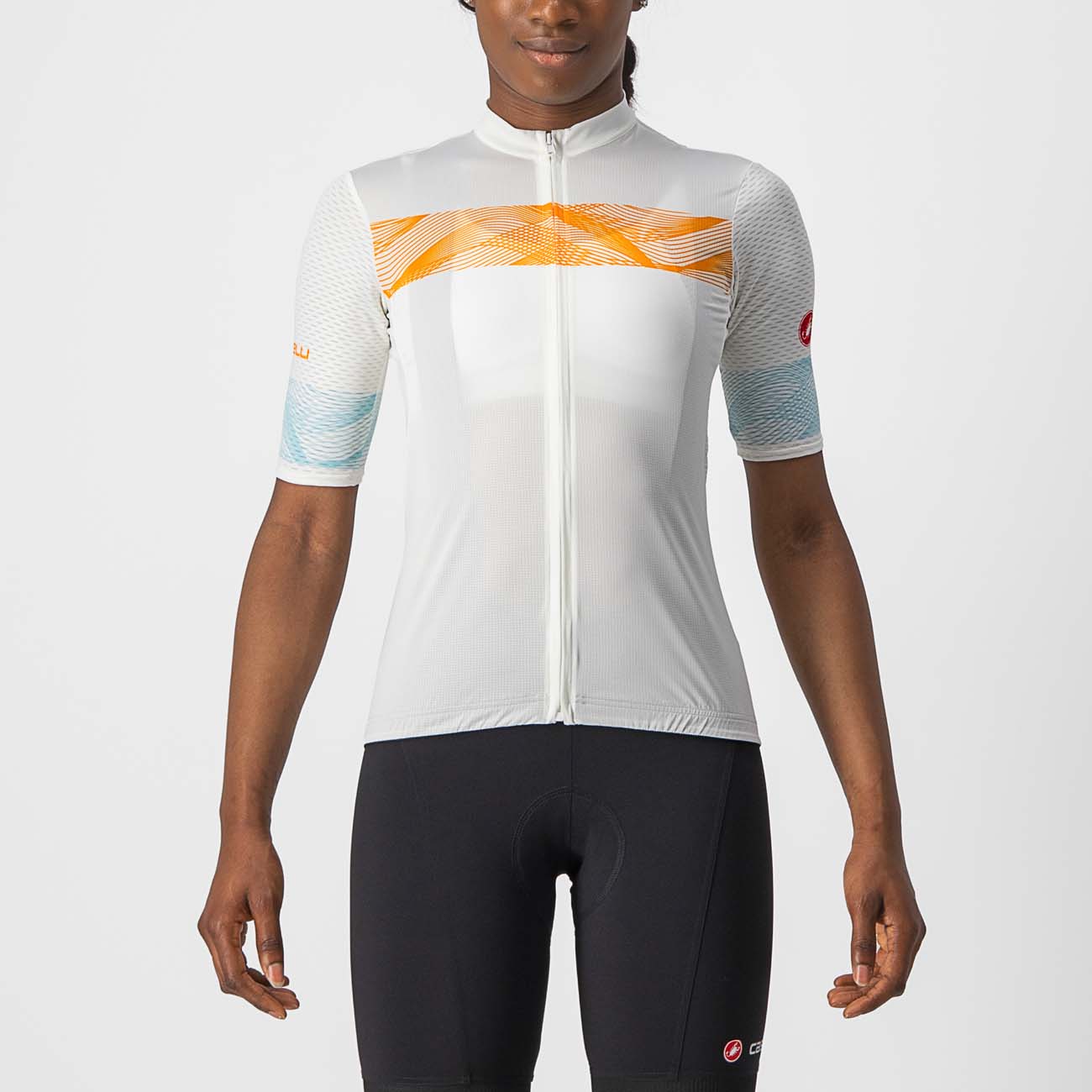 
                CASTELLI Cyklistický dres s krátkym rukávom - FENICE LADY - ivory/oranžová
            