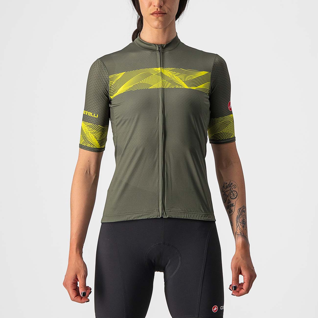 
                CASTELLI Cyklistický dres s krátkym rukávom - FENICE LADY - zelená/žltá S
            