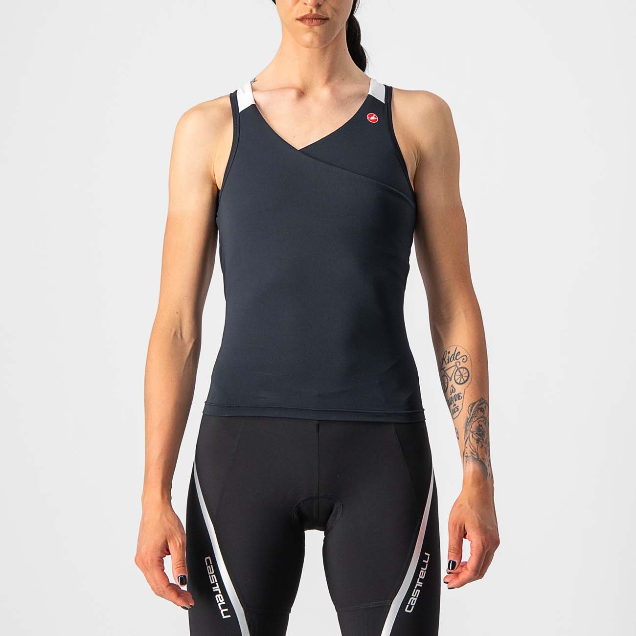 
                CASTELLI Cyklistický dres bez rukávov - SOLARIS LADY - biela/čierna XS
            