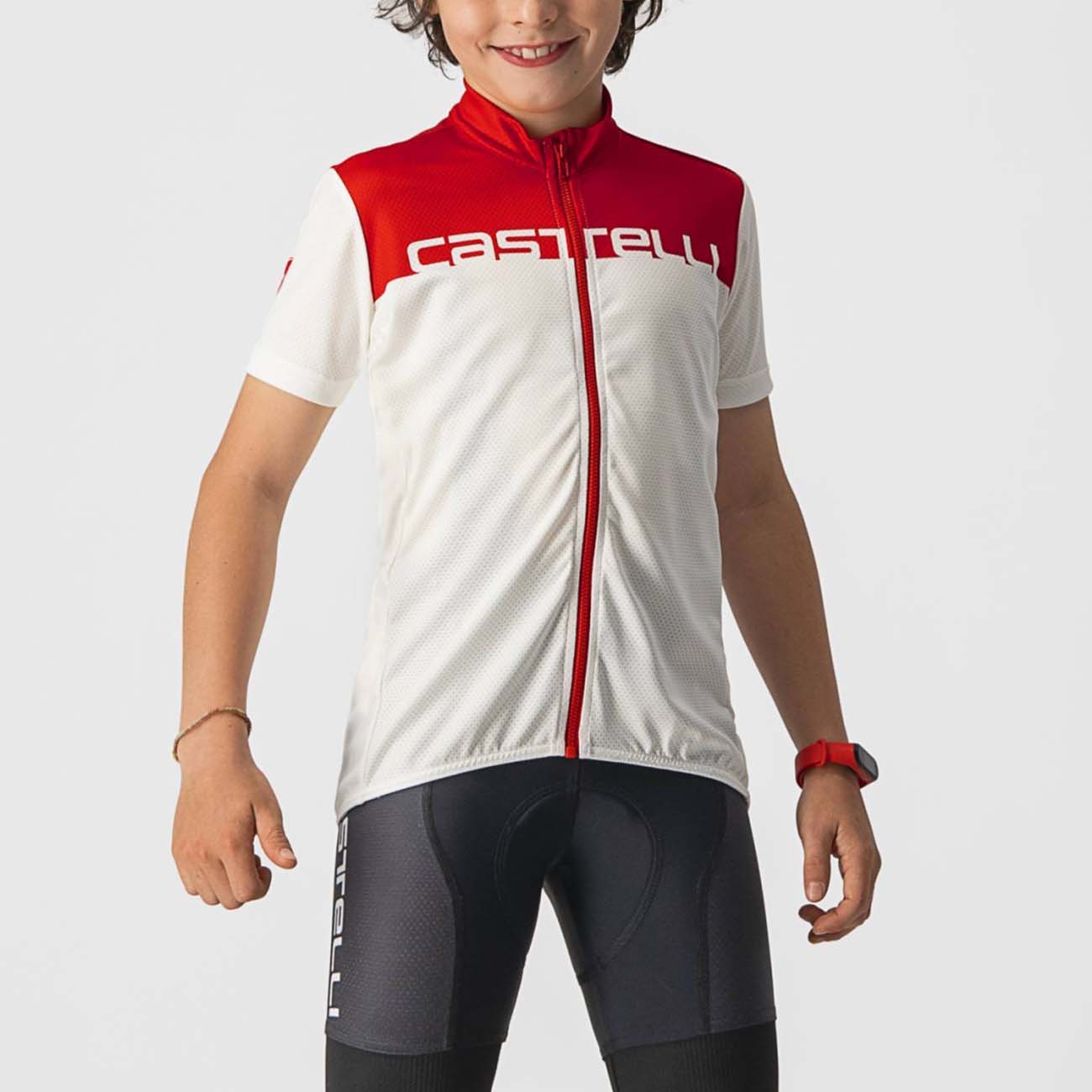 
                CASTELLI Cyklistický dres s krátkym rukávom - NEO PROLOGO KIDS - červená/biela 8Y
            