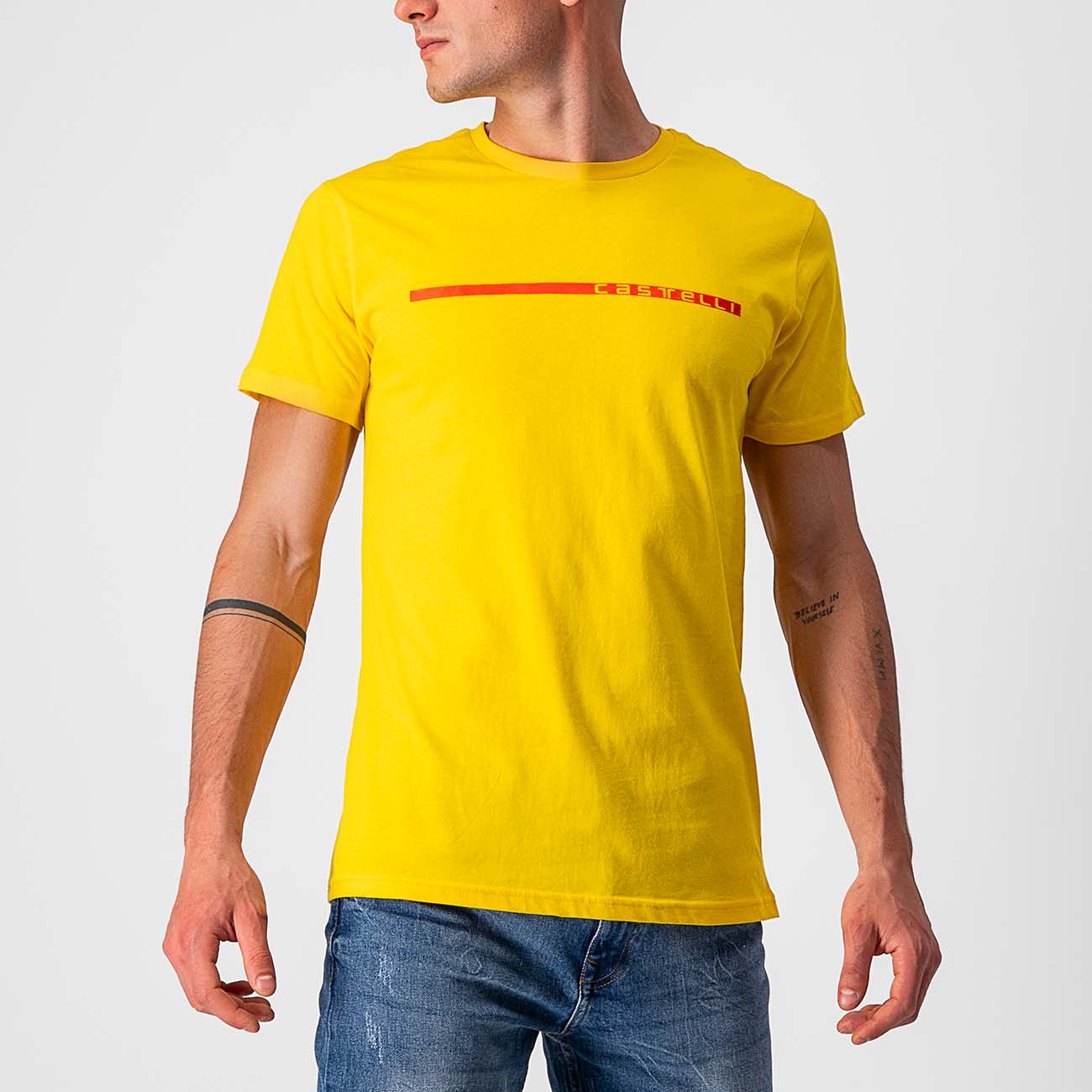 
                CASTELLI Cyklistické tričko s krátkym rukávom - VENTAGLIO TEE - žltá
            