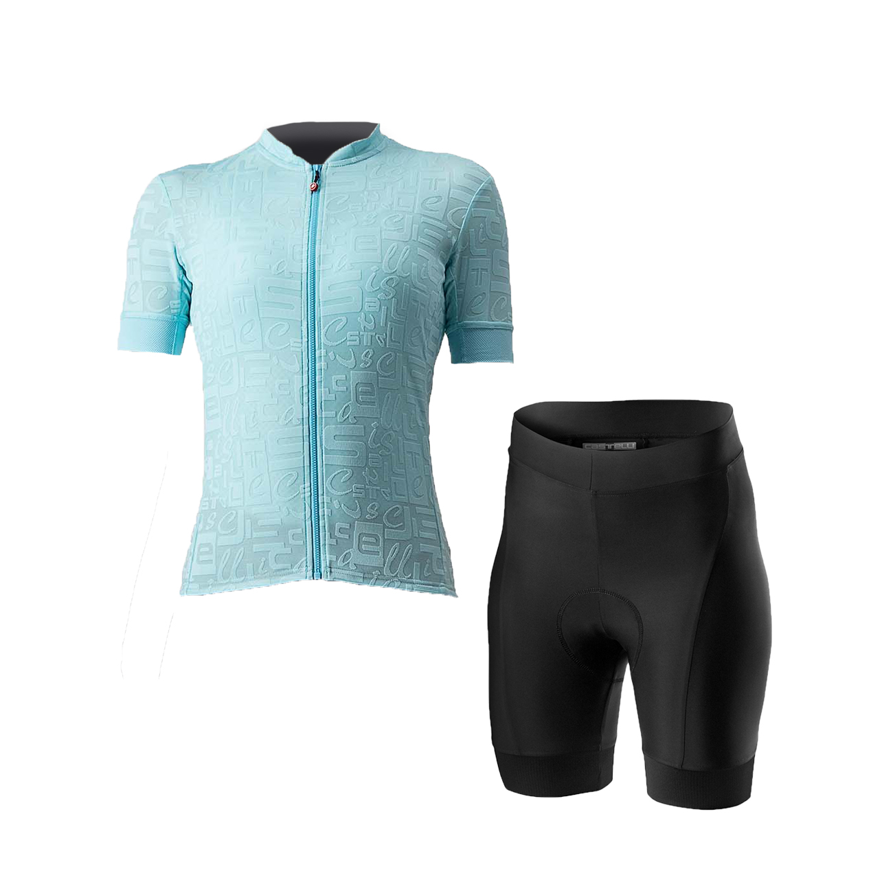 
                CASTELLI Cyklistický krátky dres a krátke nohavice - PROMESSA J. LADY - čierna/svetlo modrá
            