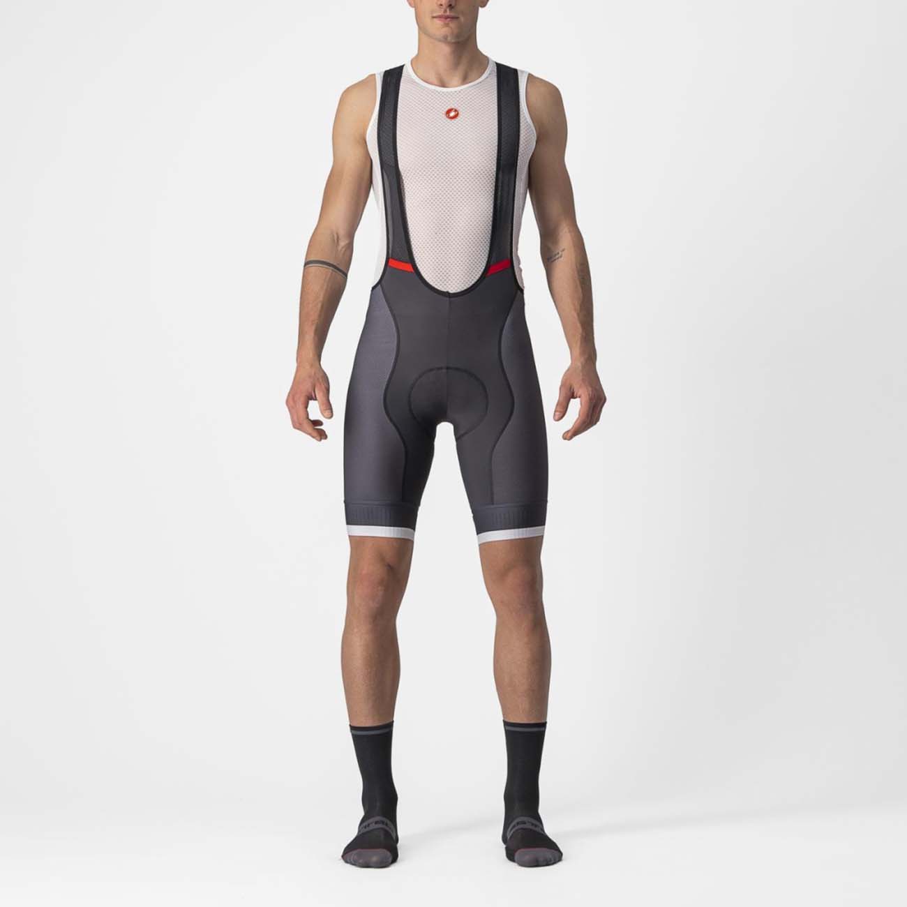 
                CASTELLI Cyklistické nohavice krátke s trakmi - COMPETIZION KIT - šedá M
            
