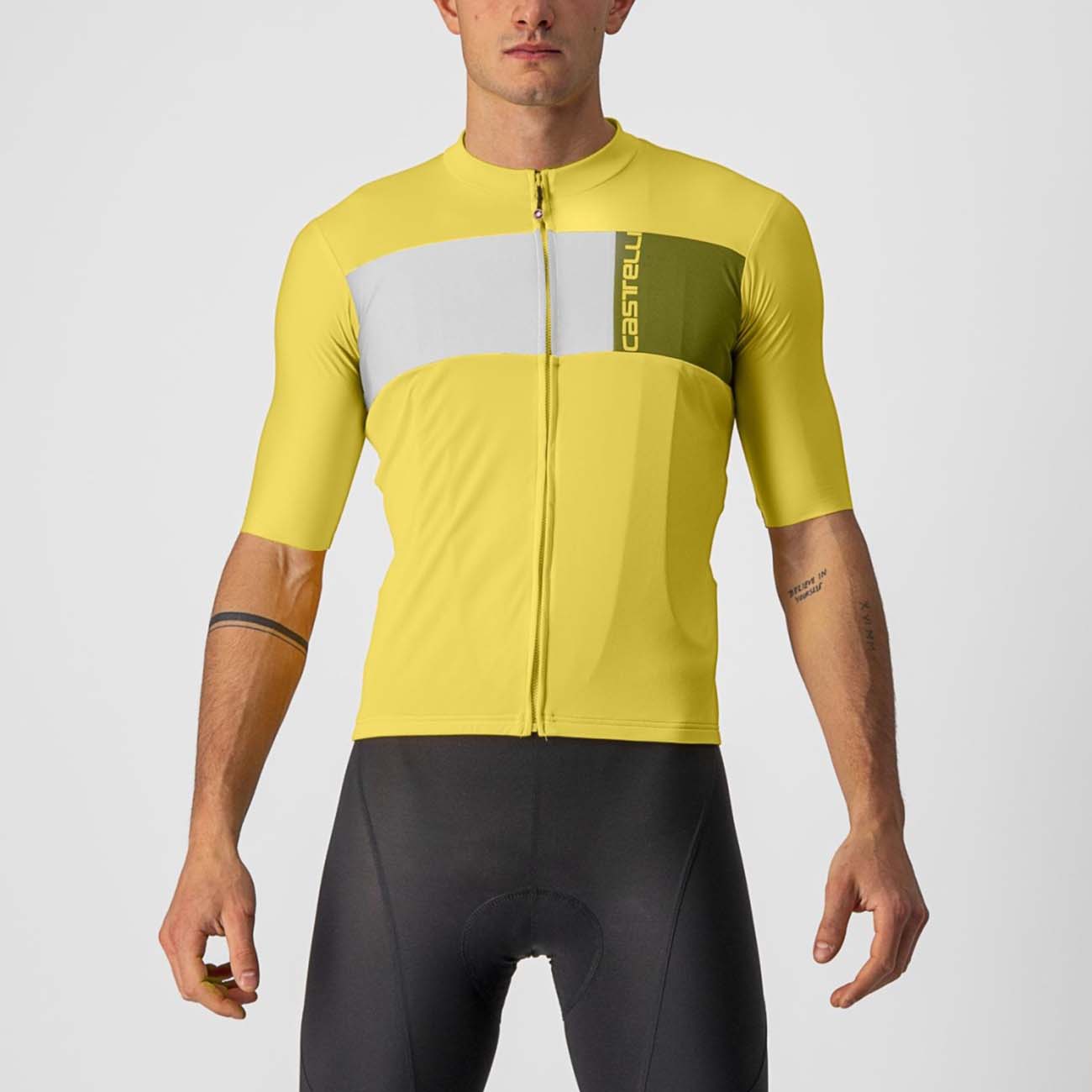 
                CASTELLI Cyklistický dres s krátkym rukávom - PROLOGO VII - ivory/žltá 2XL
            