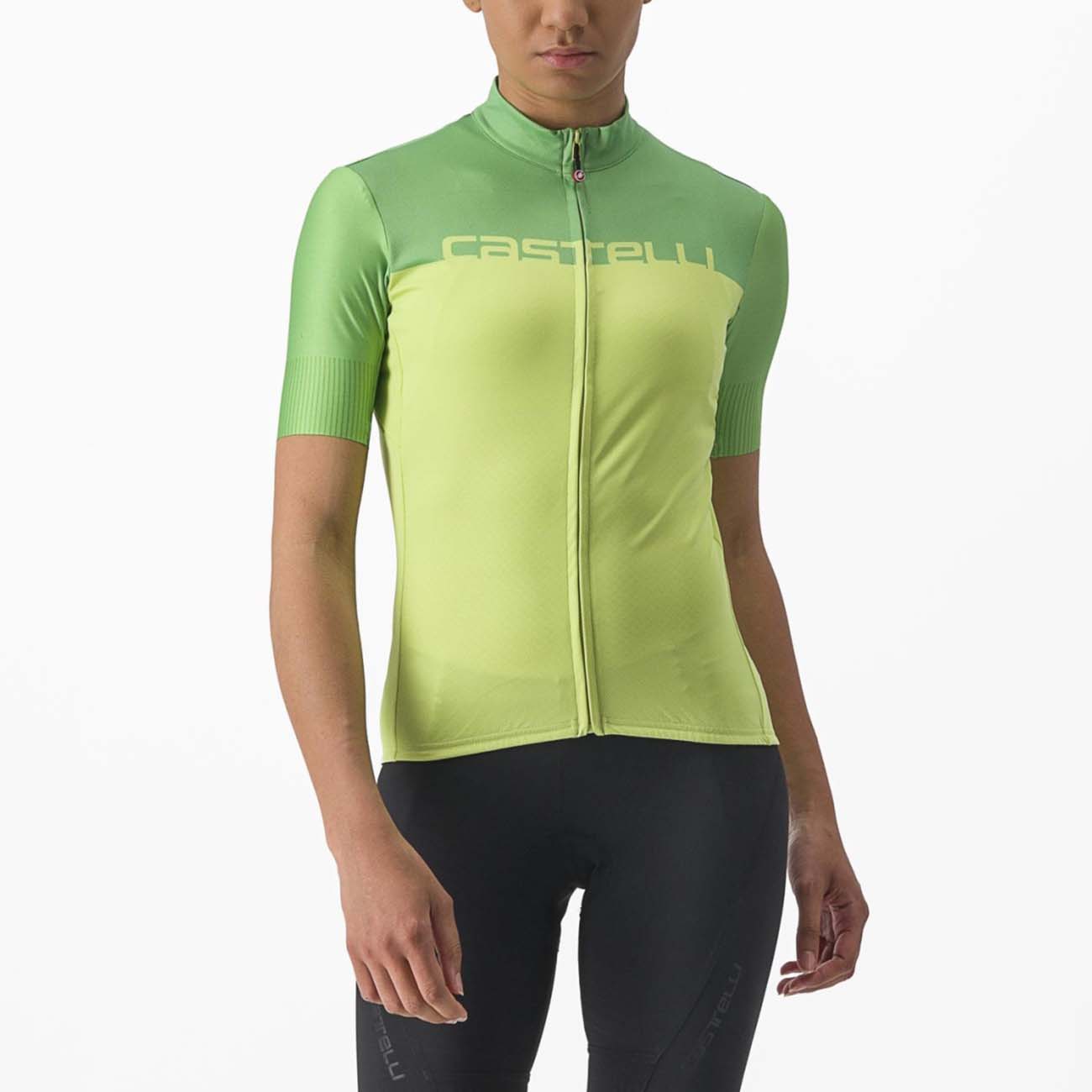 
                CASTELLI Cyklistický dres s krátkym rukávom - VELOCISSIMA LADY - zelená/žltá XL
            