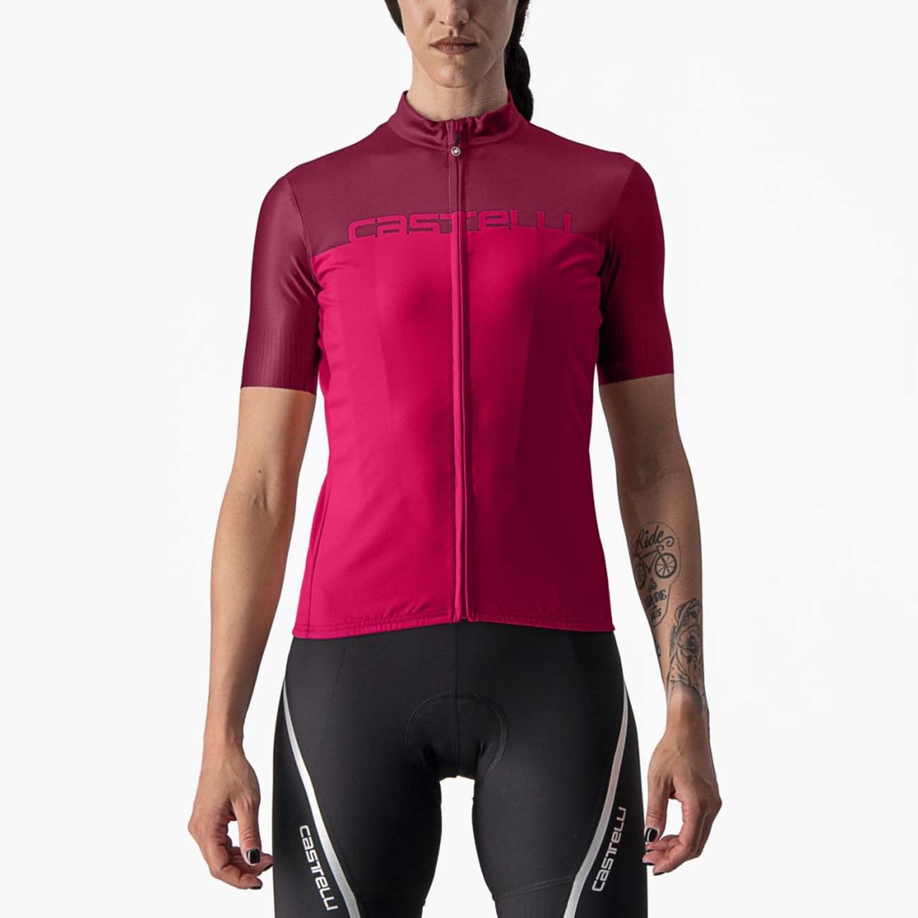 
                CASTELLI Cyklistický dres s krátkym rukávom - VELOCISSIMA LADY - červená/ružová M
            