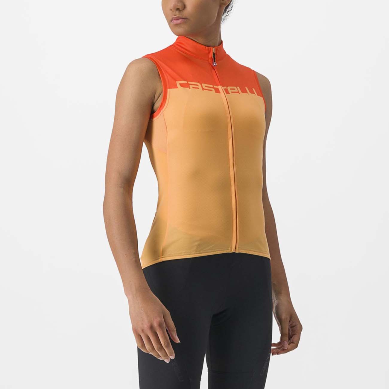 
                CASTELLI Cyklistický dres bez rukávov - VELOCISSIMA LADY - oranžová XS
            