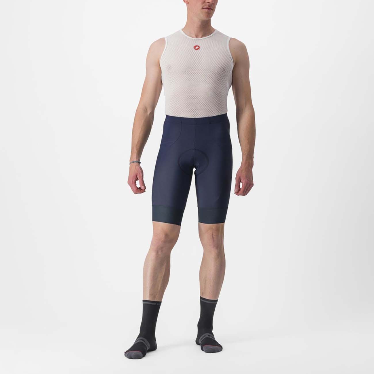 
                CASTELLI Cyklistické nohavice krátke bez trakov - ENTRATA 2 - modrá XL
            