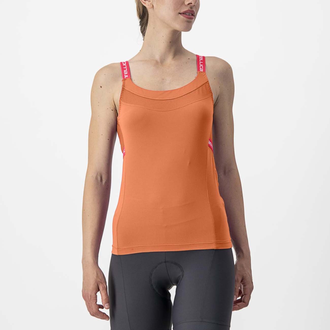 CASTELLI Cyklistický dres bez rukávov - BAVETTE LADY - oranžová
