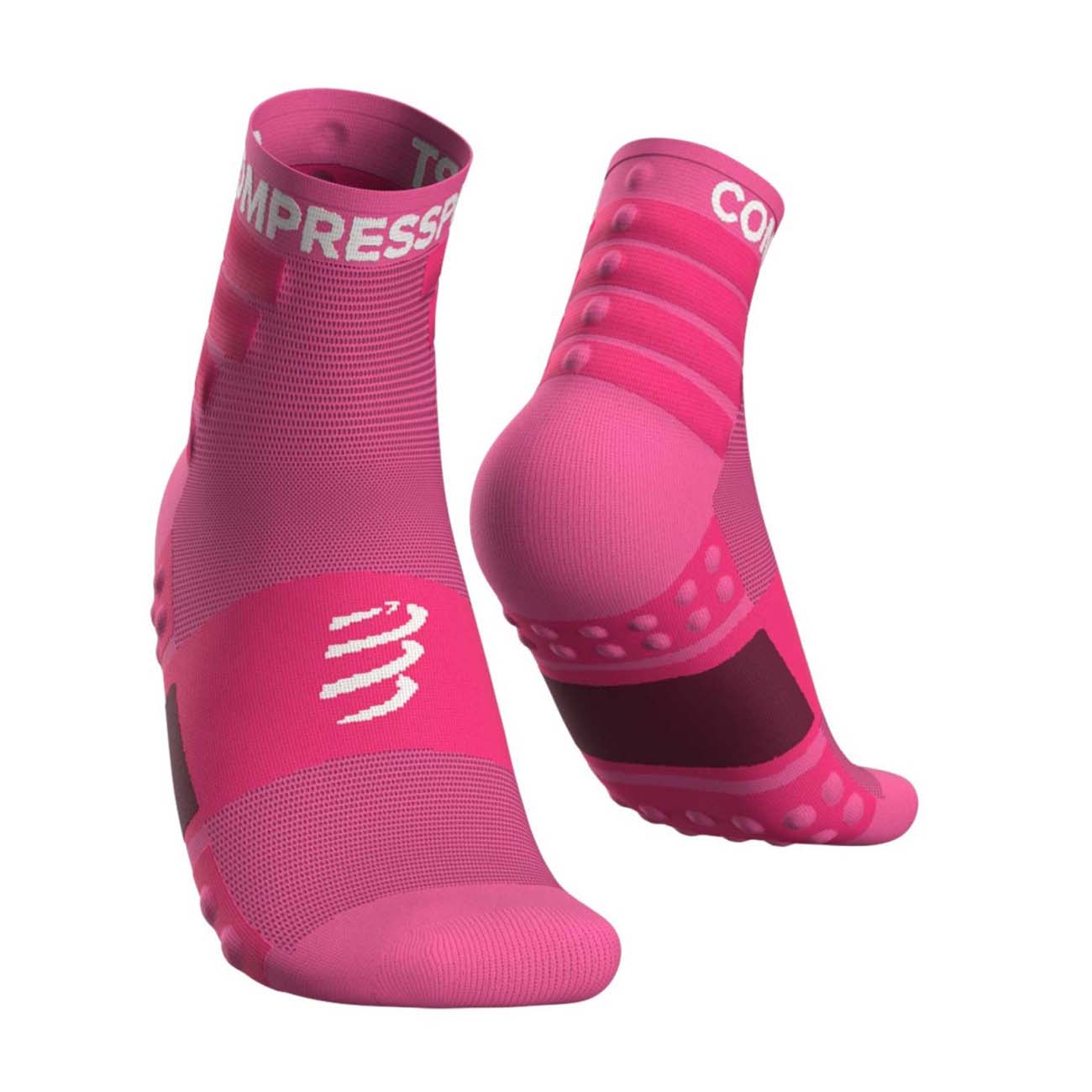 
                COMPRESSPORT Cyklistické ponožky klasické - TRAINING - ružová 35-38
            