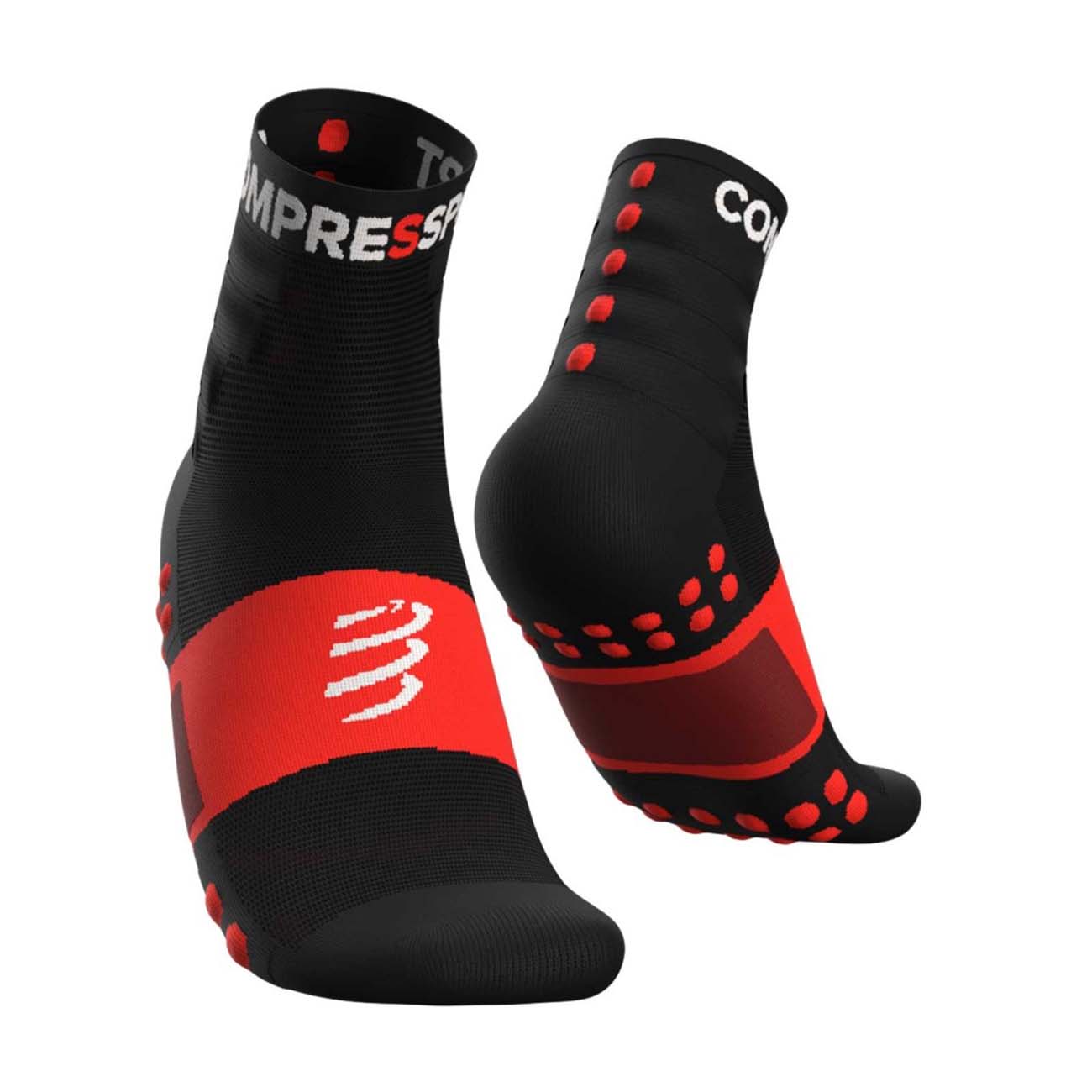 
                COMPRESSPORT Cyklistické ponožky klasické - TRAINING - čierna/červená 39-41
            
