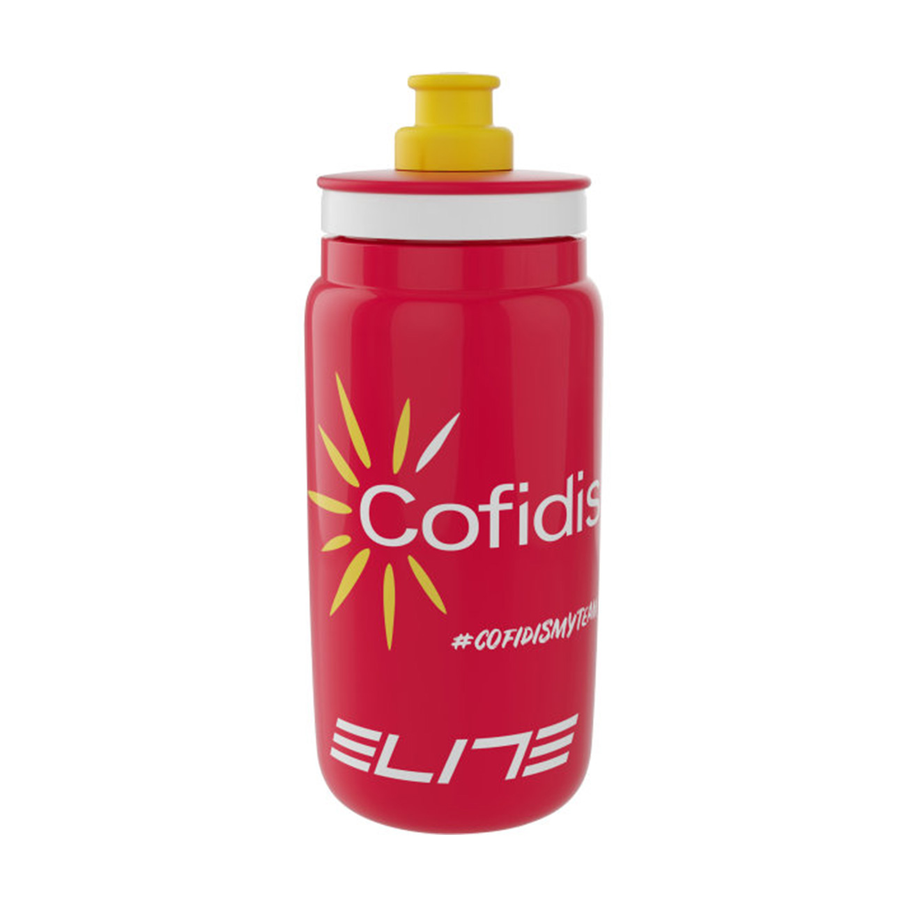 E-shop ELITE Cyklistická fľaša na vodu - FLY COFIDIS 550ml - biela/červená