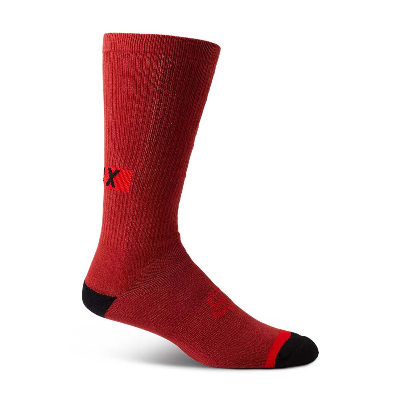 
                FOX Cyklistické ponožky klasické - DEFEND CREW - červená L-XL
            