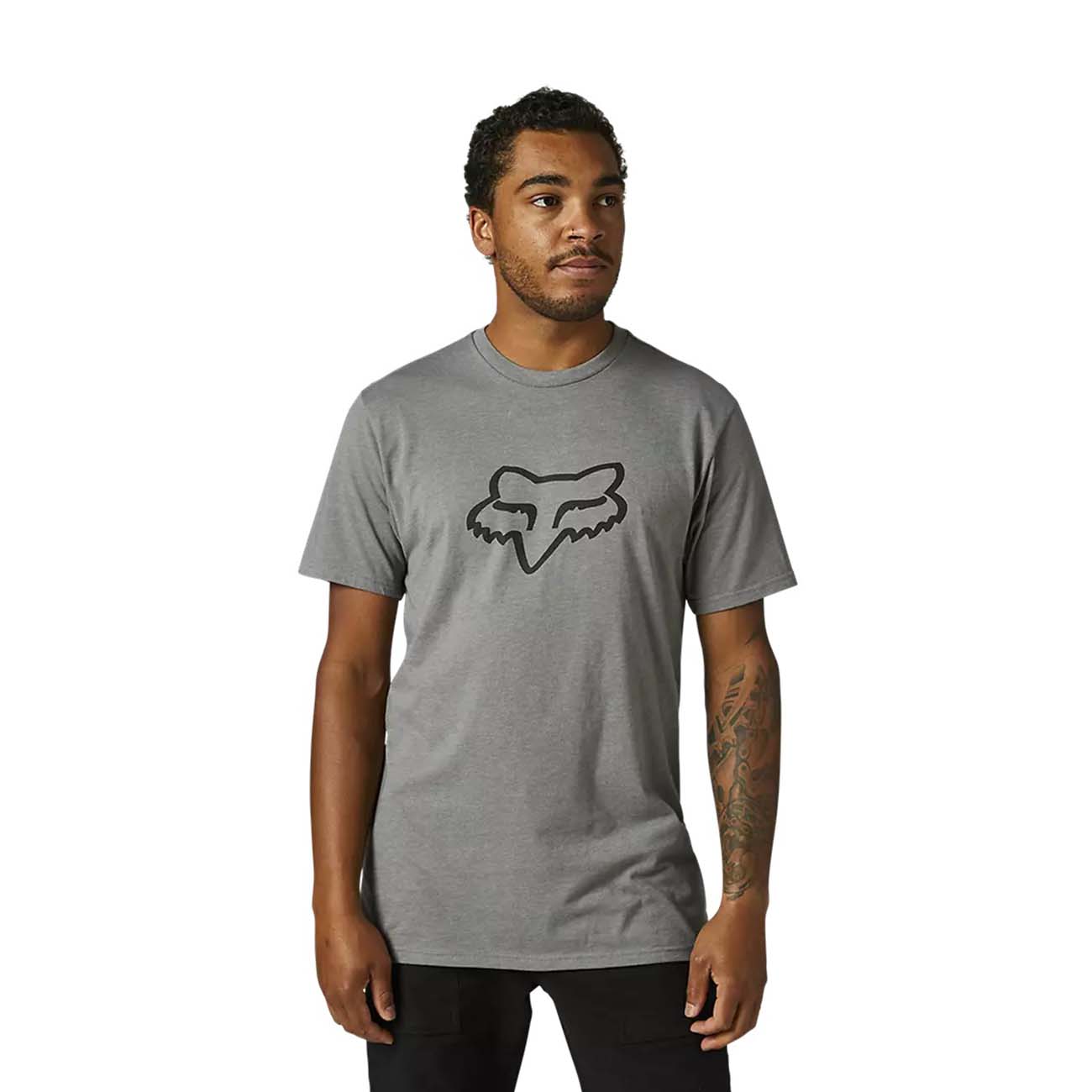 
                FOX Cyklistické tričko s krátkym rukávom - LEGACY FOX HEAD - šedá S
            