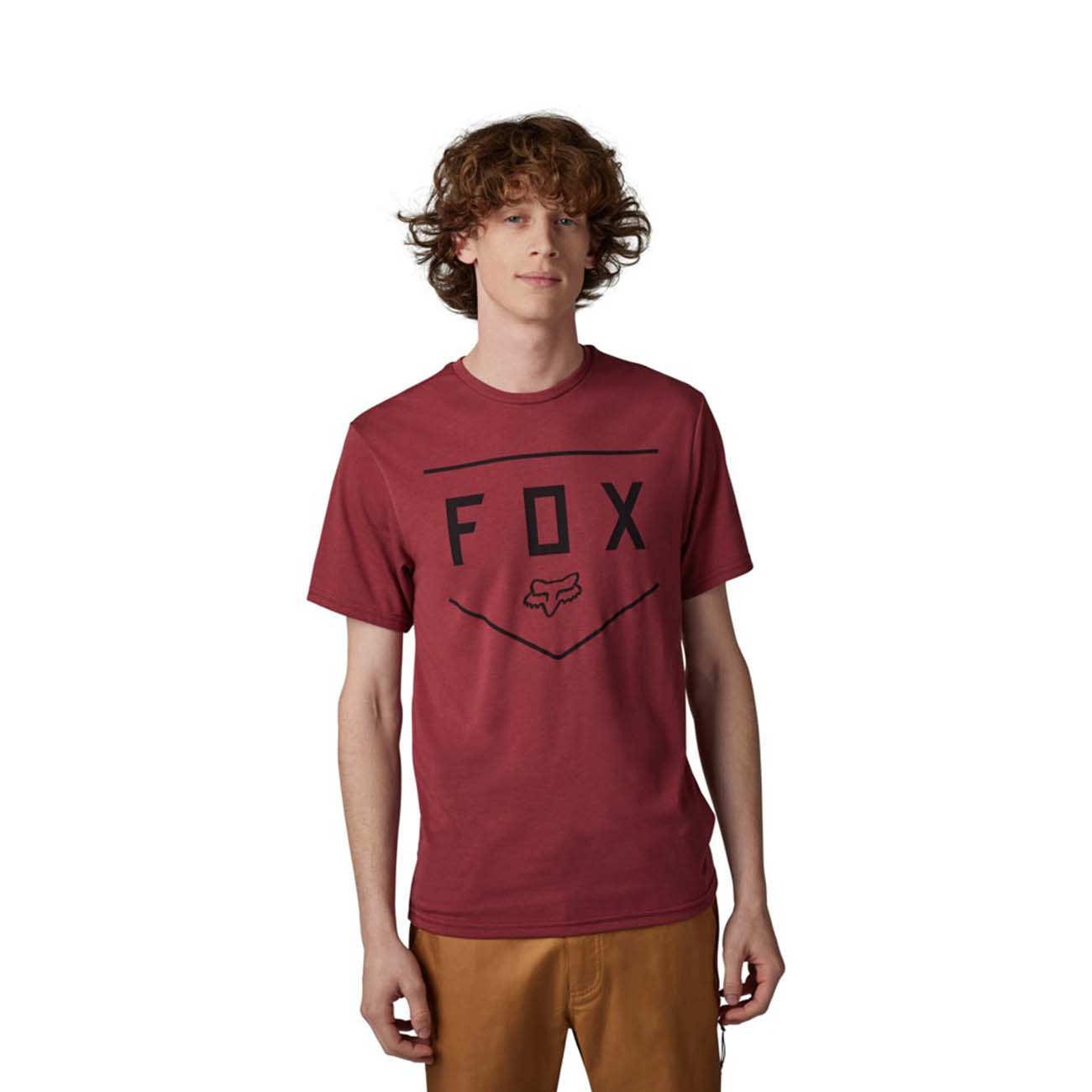 
                FOX Cyklistické tričko s krátkym rukávom - SHIELD - bordová M
            