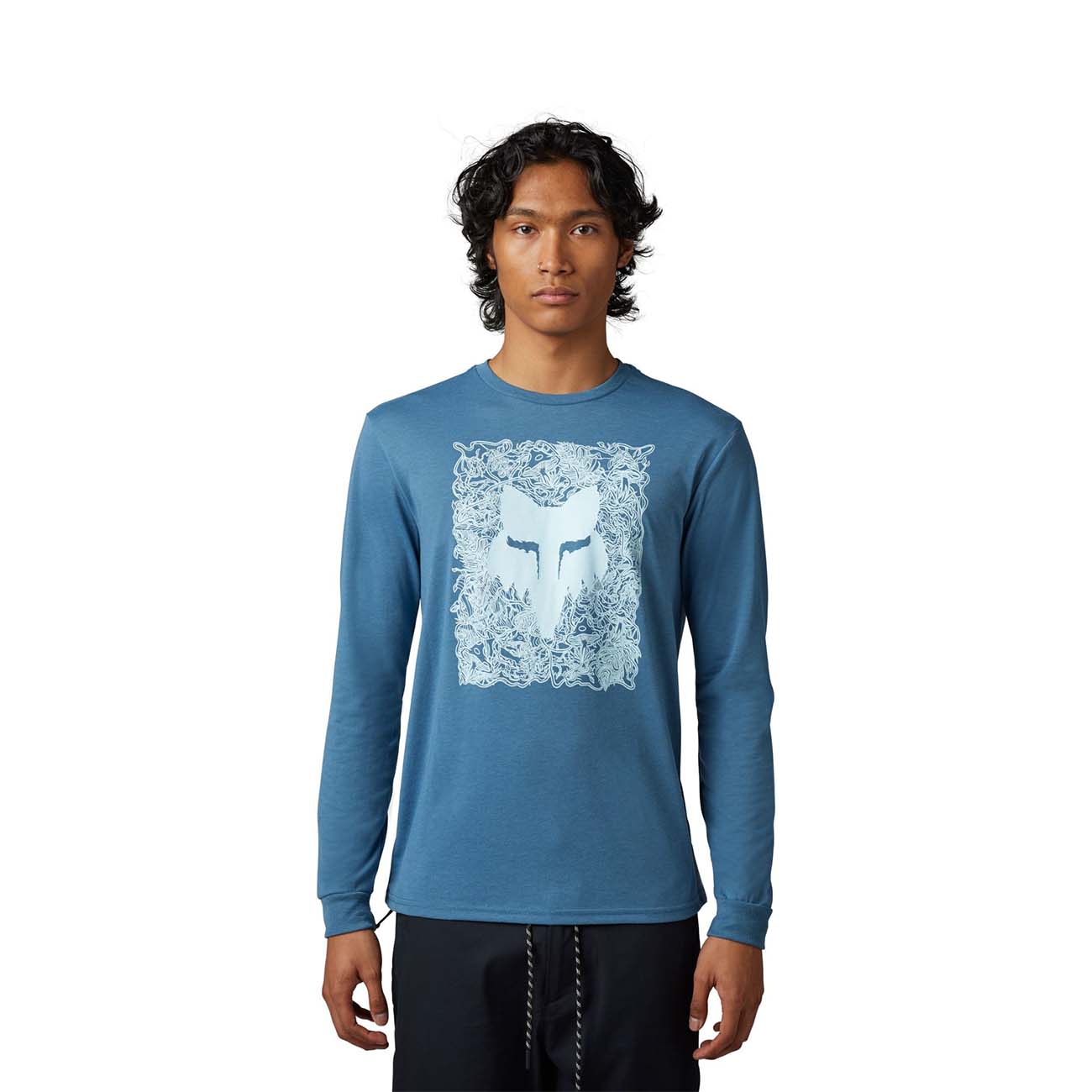 
                FOX Cyklistické tričko s dlhým rukávom - AUXLRY - modrá XL
            