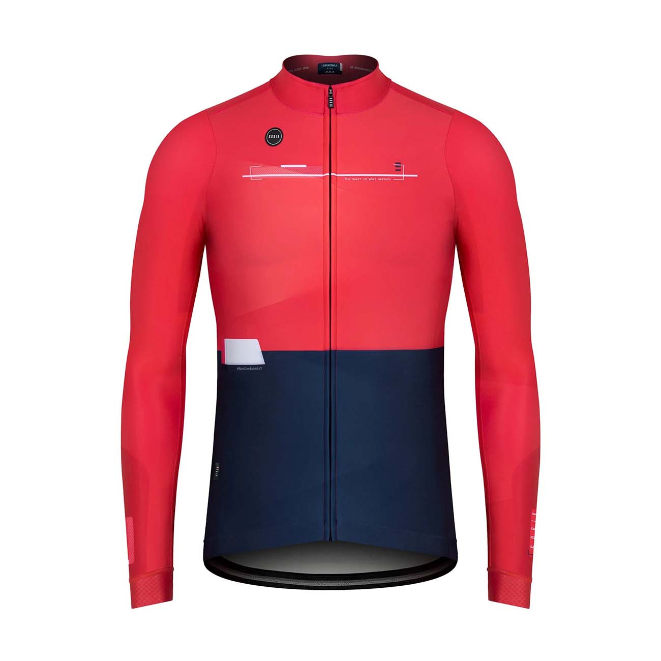 
                GOBIK Cyklistický dres s dlhým rukávom zimný - SUPERCOBBLE - modrá/červená
            