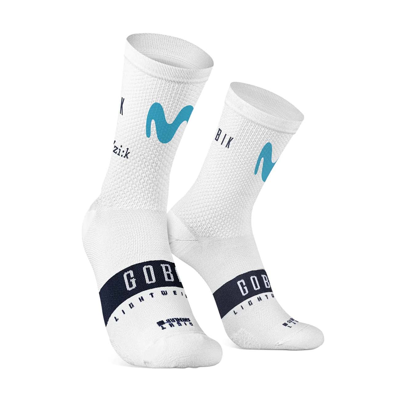 E-shop GOBIK Cyklistické ponožky klasické - MOVISTAR LIGHTWEIGHT - modrá/biela L-XL