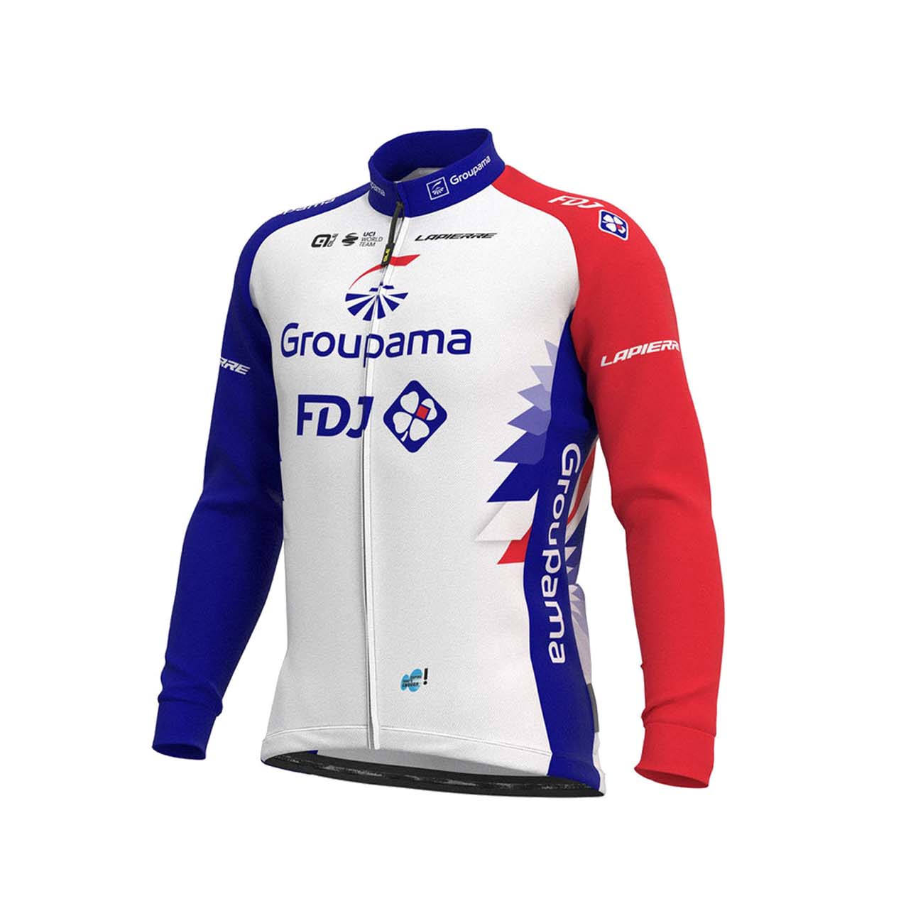 
                ALÉ Cyklistický dres s dlhým rukávom zimný - GROUPAMA FDJ 2021 - červená/modrá/biela
            
