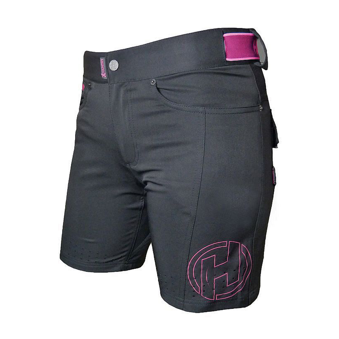 
                HAVEN Cyklistické nohavice krátke bez trakov - AMAZON LADY - čierna/ružová XS
            