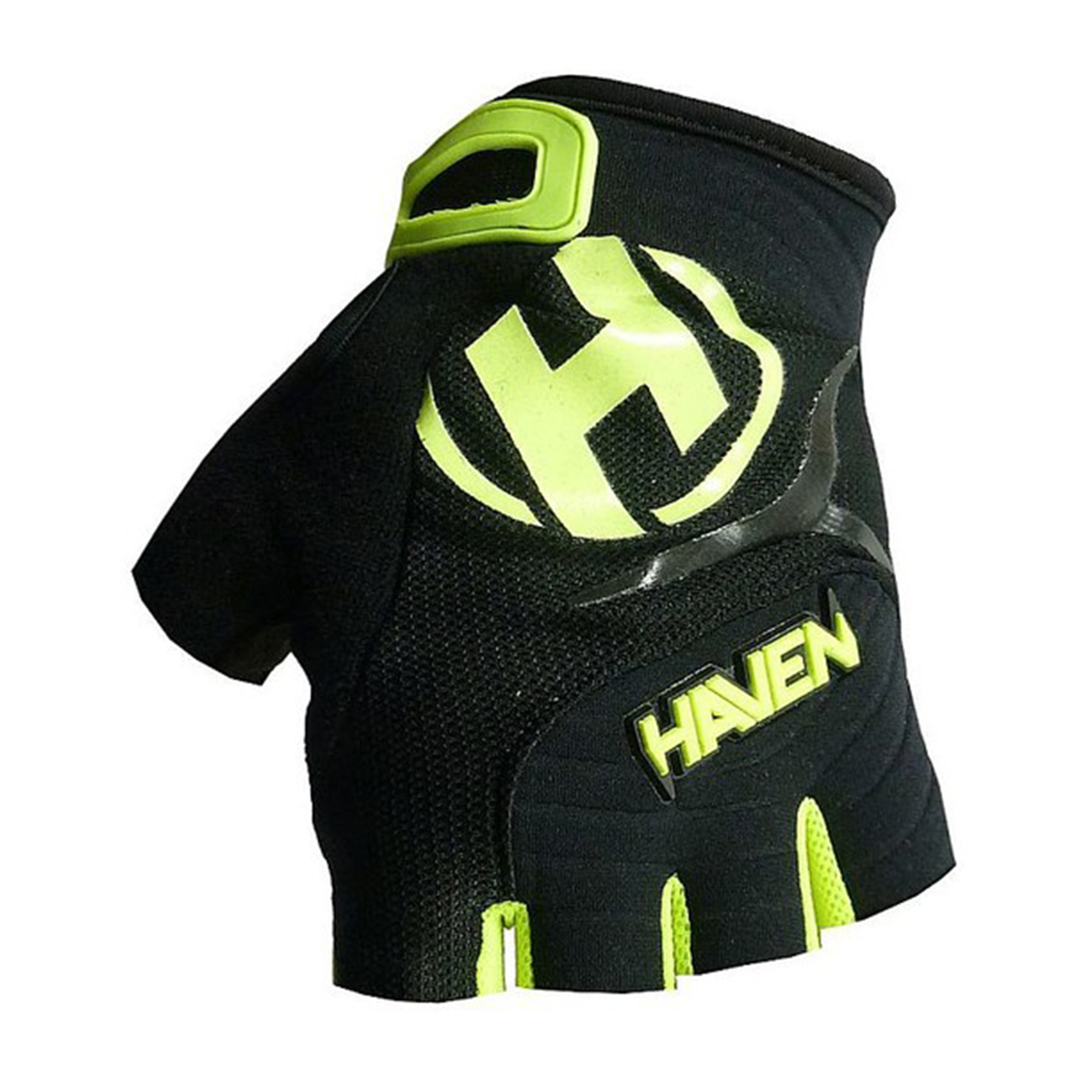 
                HAVEN Cyklistické rukavice krátkoprsté - DEMO  - čierna/zelená M
            