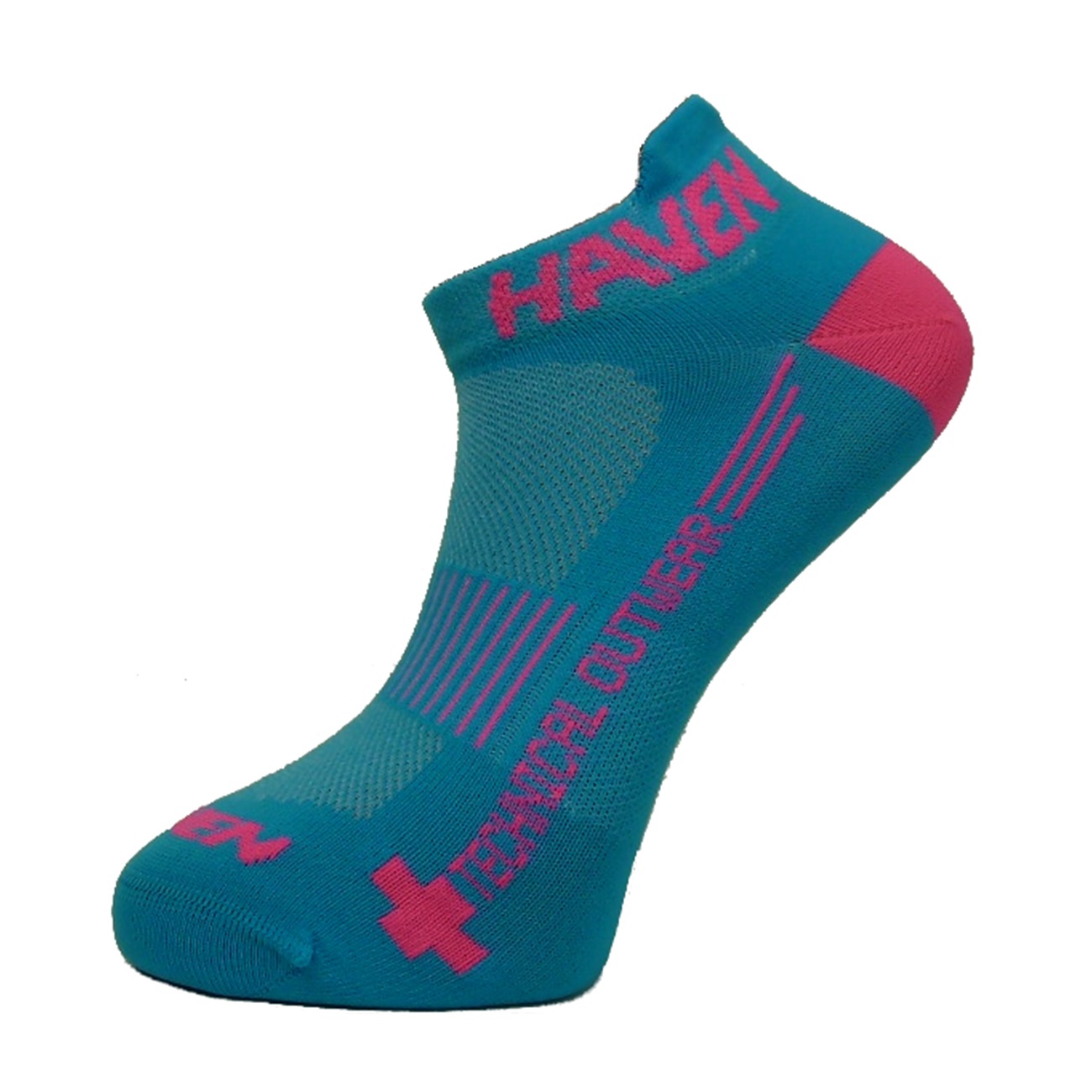 
                HAVEN Cyklistické ponožky členkové - SNAKE SILVER NEO - ružová/modrá
            