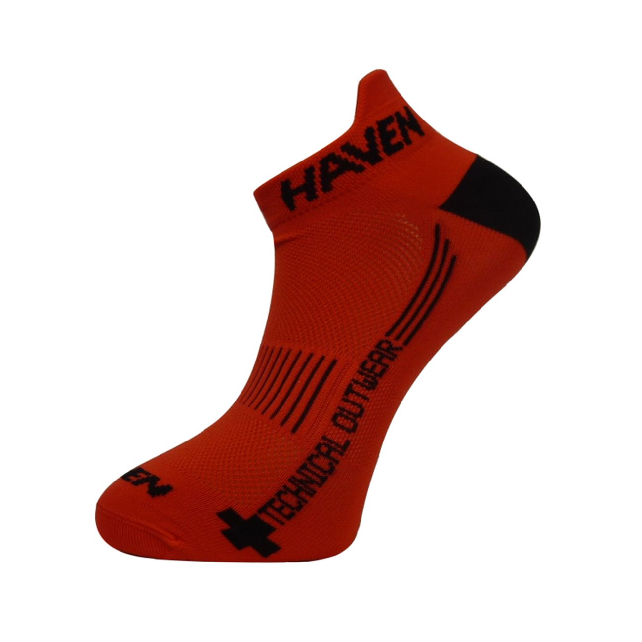 
                HAVEN Cyklistické ponožky členkové - SNAKE SILVER NEO - červená/čierna
            