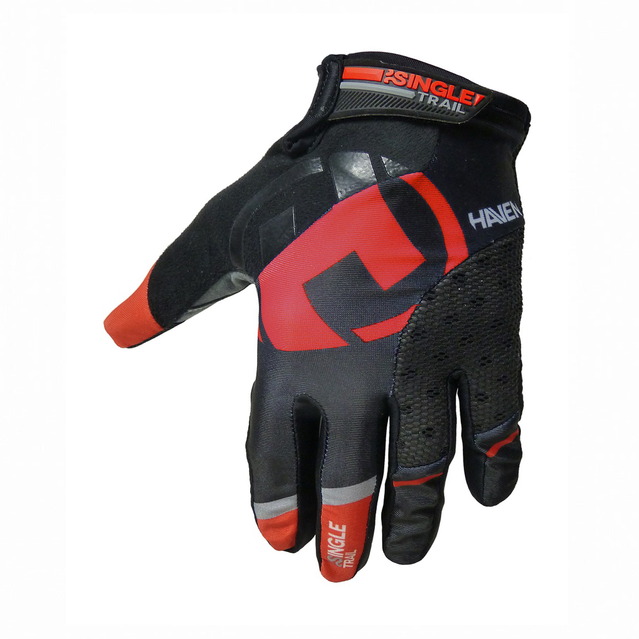 
                HAVEN Cyklistické rukavice dlhoprsté - SINGLETRAIL LONG - červená/čierna M
            