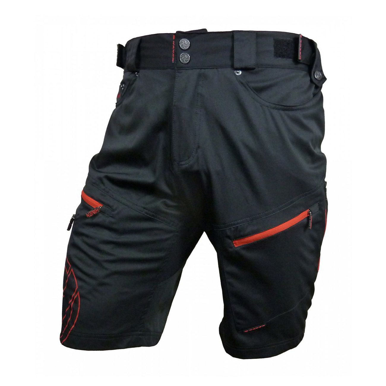 
                HAVEN Cyklistické nohavice krátke bez trakov - NAVAHO SLIMFIT - červená/čierna L
            