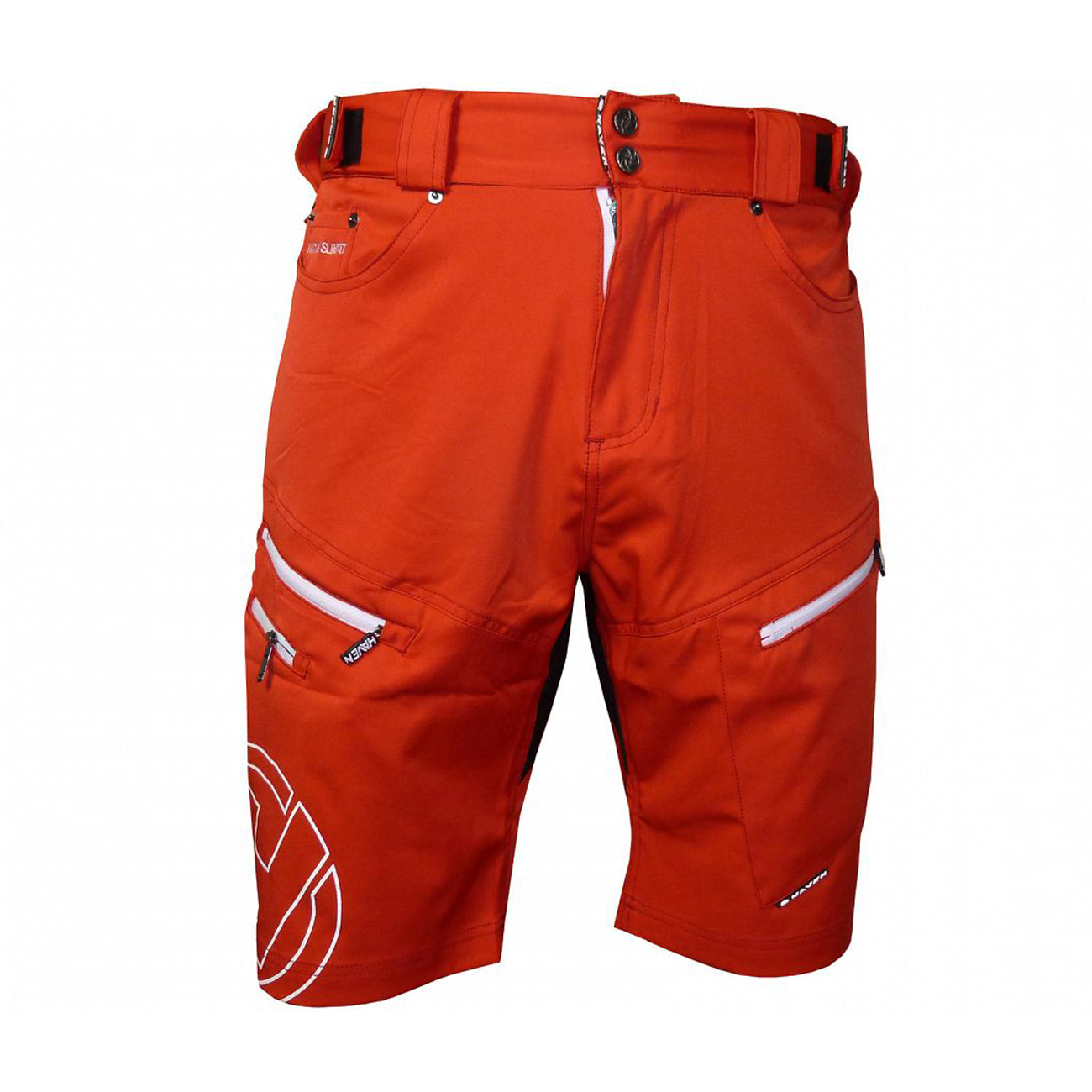 
                HAVEN Cyklistické nohavice krátke bez trakov - NAVAHO SLIMFIT - biela/červená
            