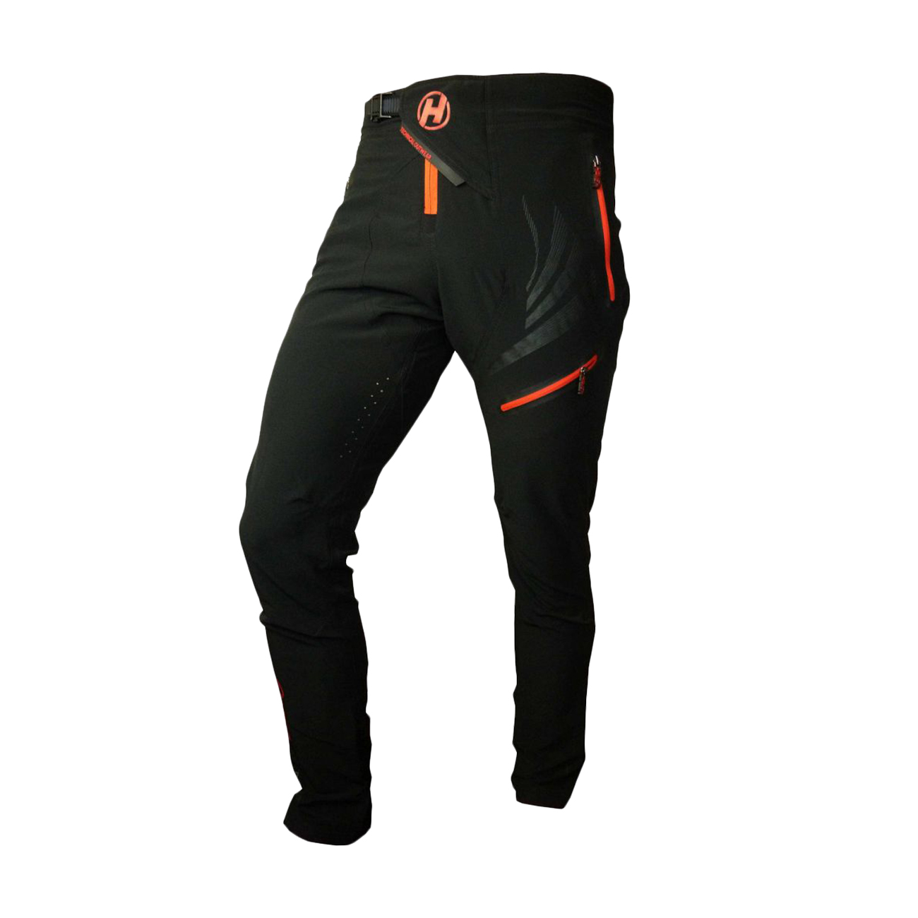 HAVEN Cyklistické nohavice dlhé bez trakov - ENERGIZER LONG - čierna/červená 3XL