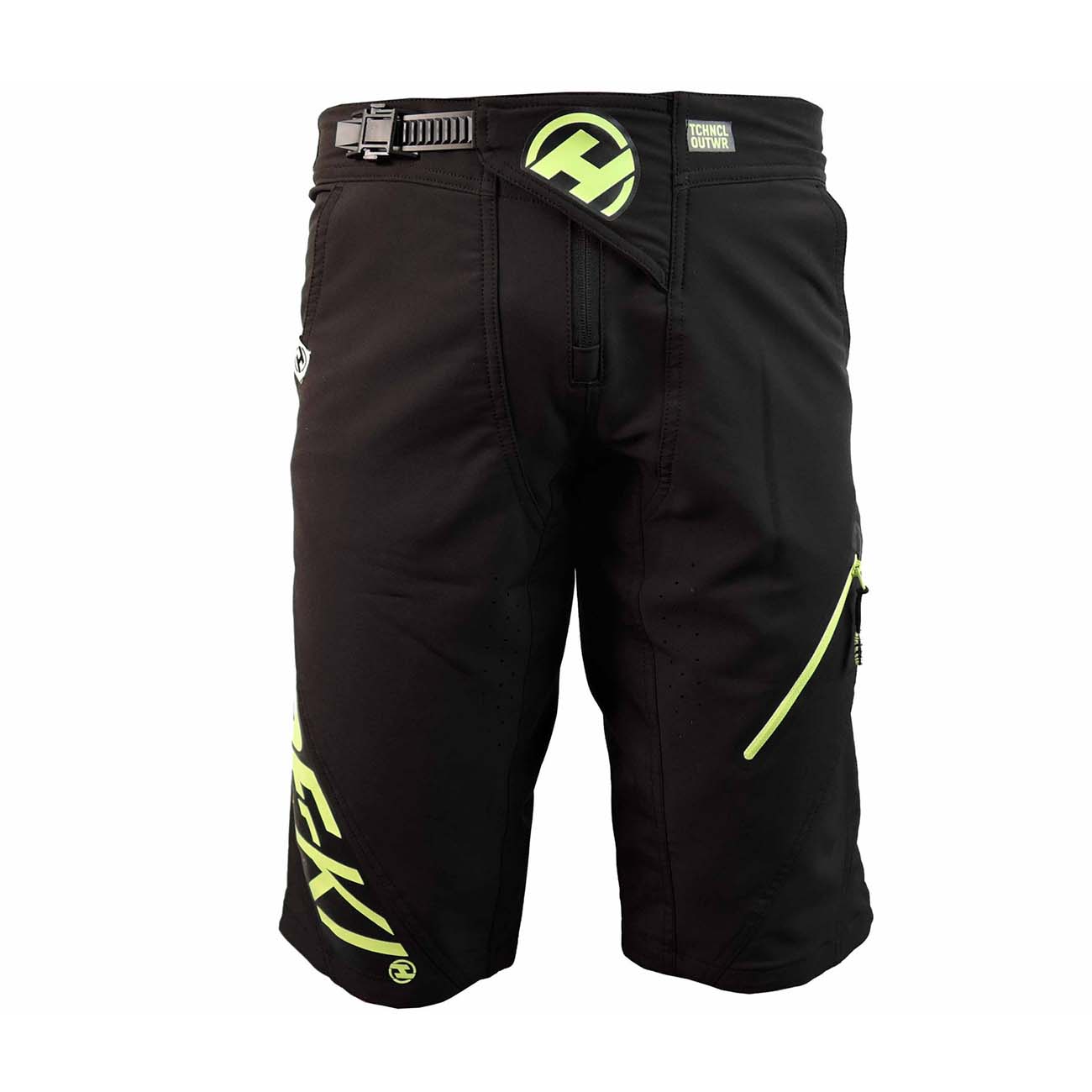 
                HAVEN Cyklistické nohavice krátke bez trakov - RIDE-KI SHORT - čierna/zelená L
            