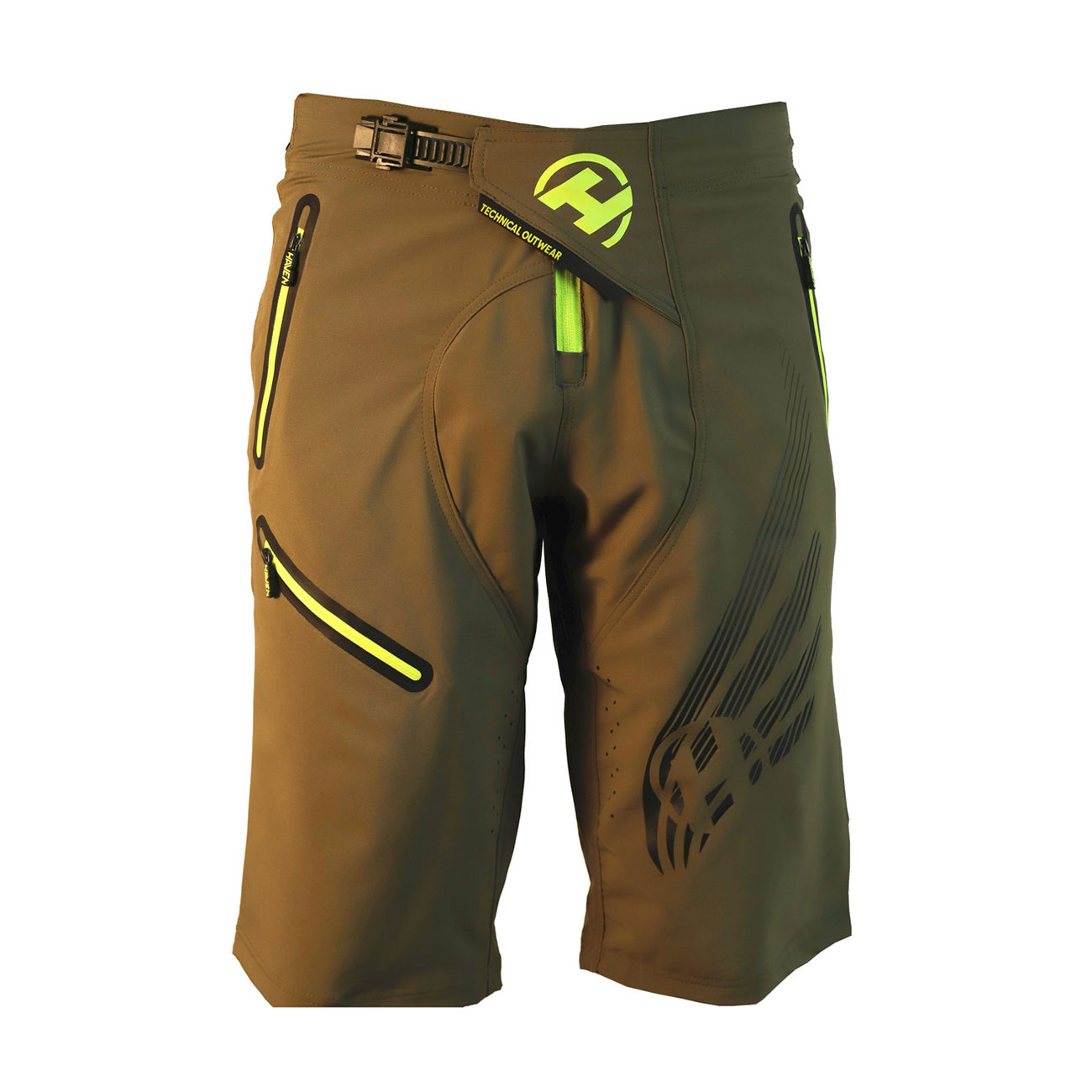
                HAVEN Cyklistické nohavice krátke bez trakov - ENERGIZER - zelená XL
            