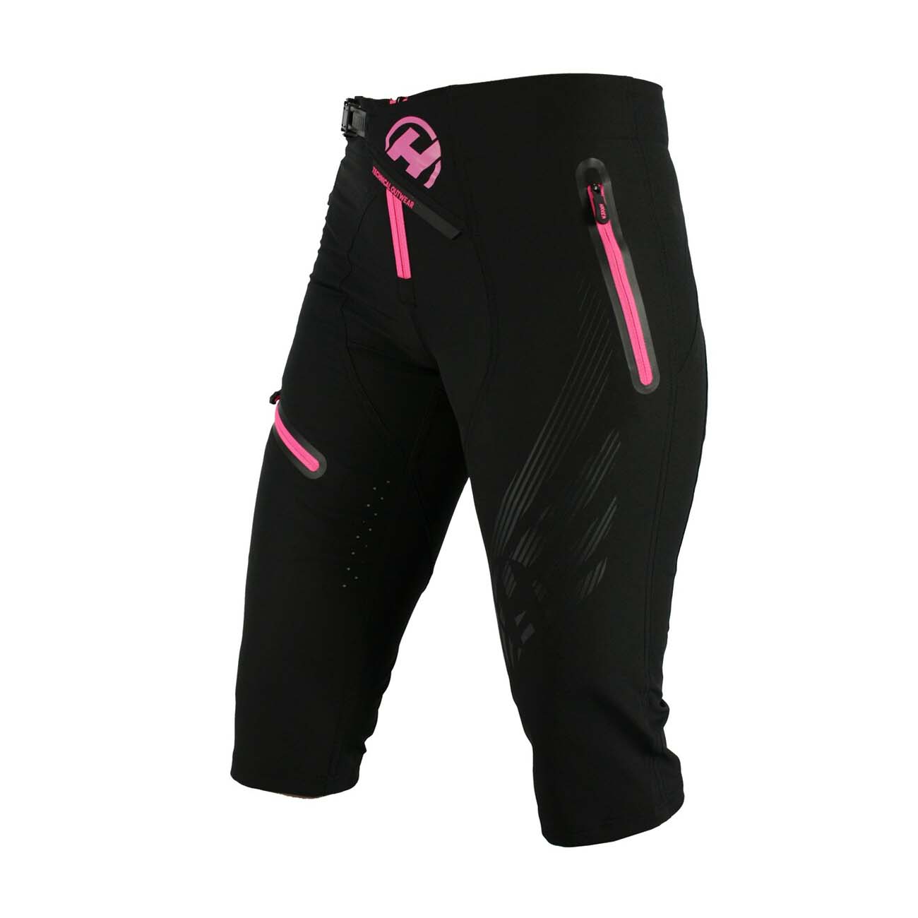 
                HAVEN Cyklistické nohavice krátke bez trakov - ENERGY THREEQ 3/4 W - čierna/ružová XL
            