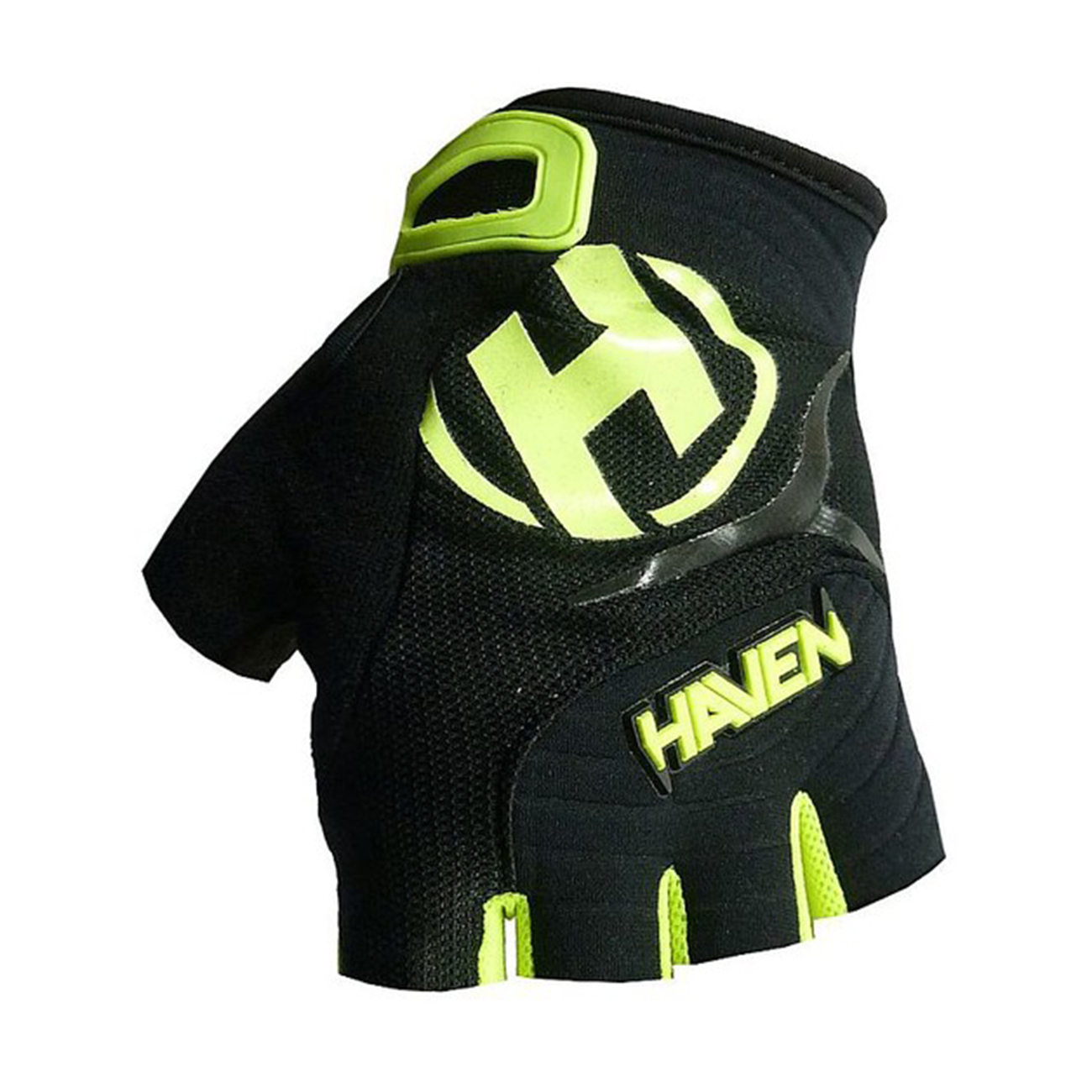 
                HAVEN Cyklistické rukavice krátkoprsté - DEMO KIDS - zelená/čierna
            