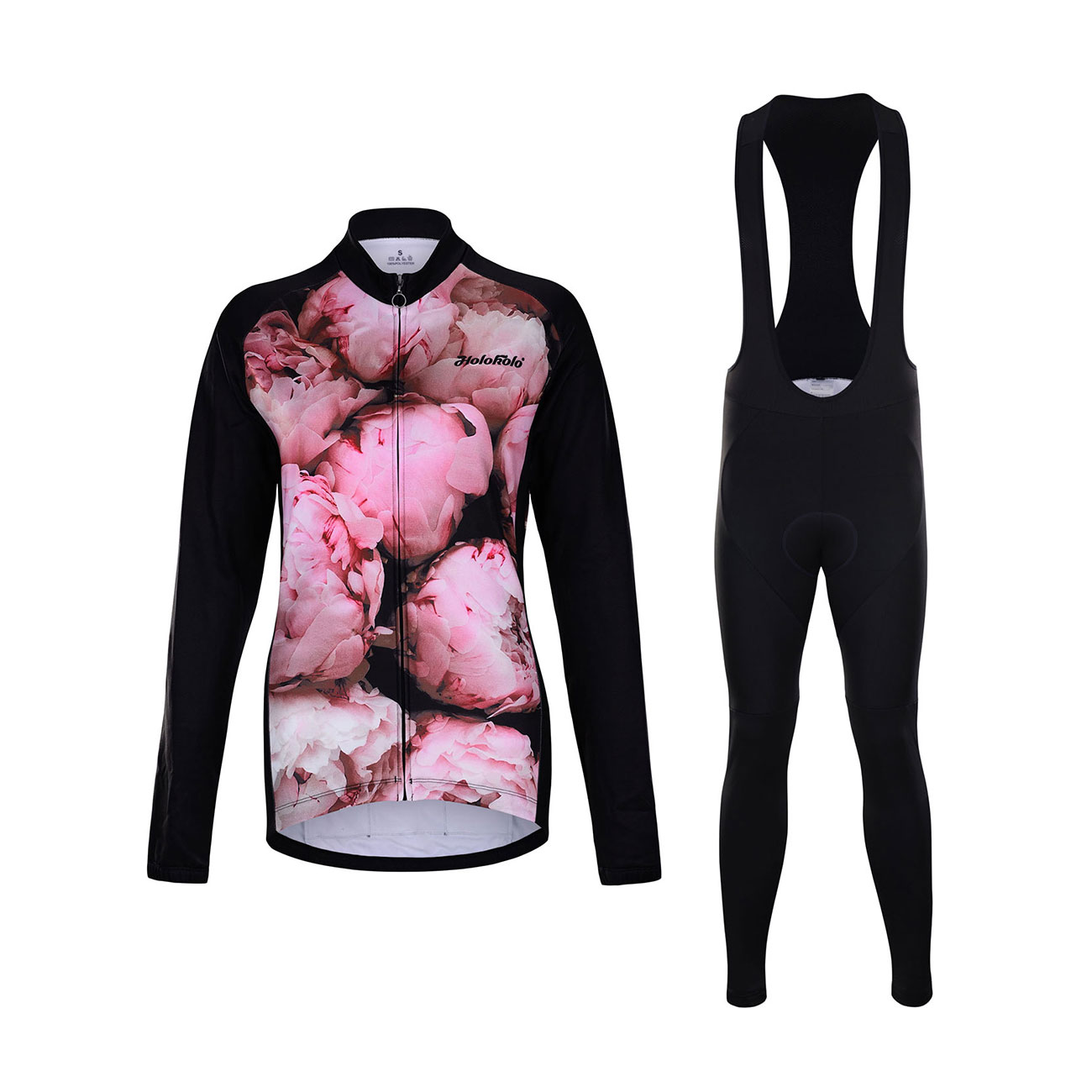 
                HOLOKOLO Cyklistický zimný dres a nohavice - PEONY LADY WINTER  - ružová/čierna
            