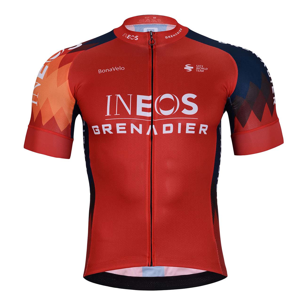 BONAVELO Cyklistický dres s krátkym rukávom - INEOS GRENADIERS '25 - červená/modrá