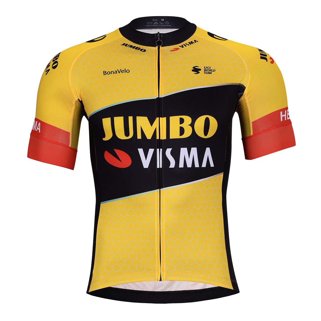 BONAVELO Cyklistický dres s krátkym rukávom - JUMBO-VISMA 2023 - žltá/čierna