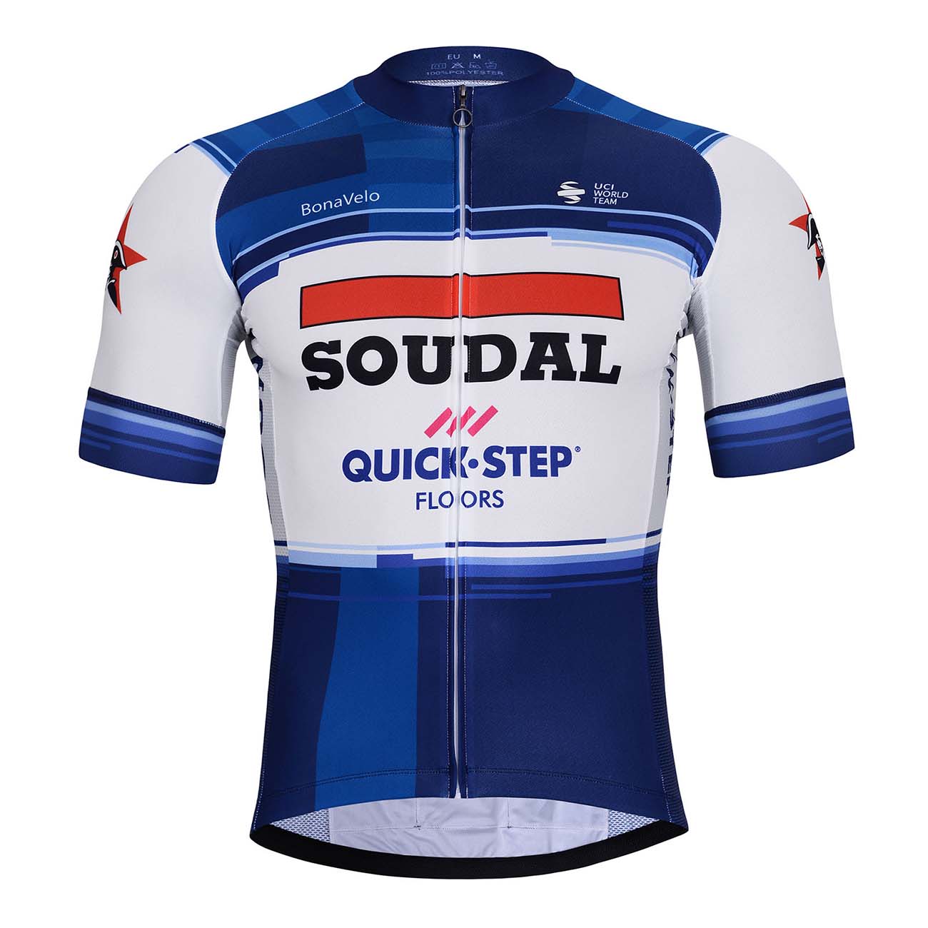 BONAVELO Cyklistický dres s krátkym rukávom - SOUDAL QUICK-STEP 24 - biela/modrá
