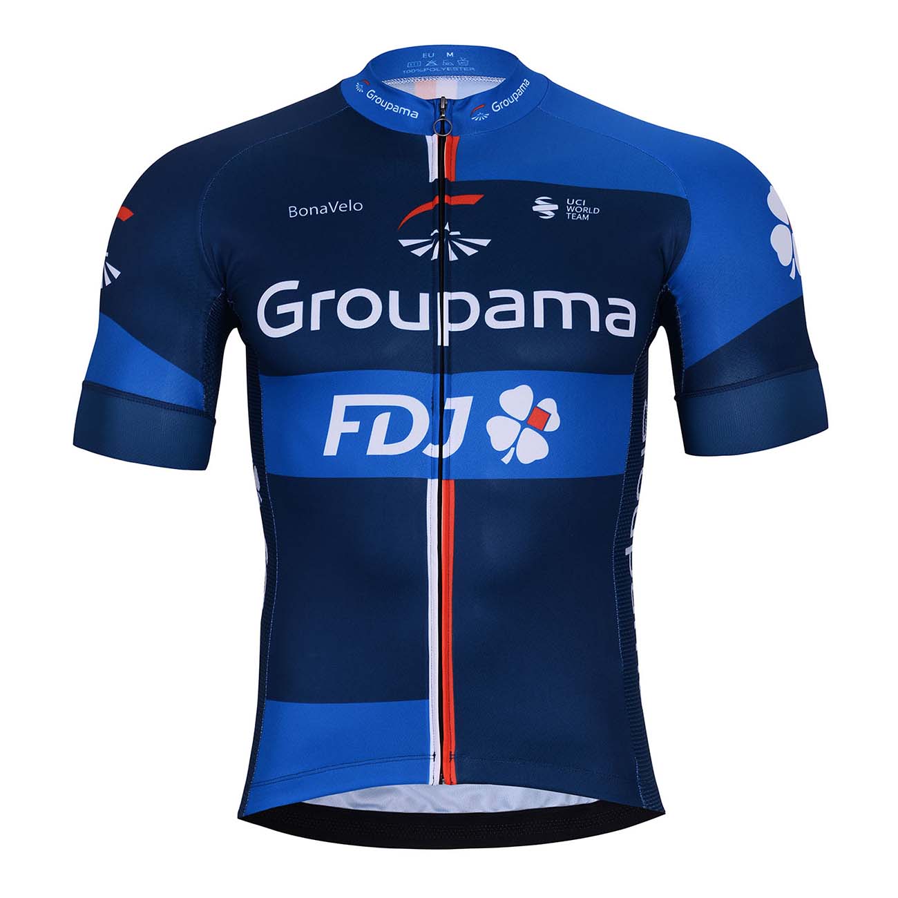 BONAVELO Cyklistický dres s krátkym rukávom - GROUPAMA FDJ 2024 - červená/modrá/biela 2XL