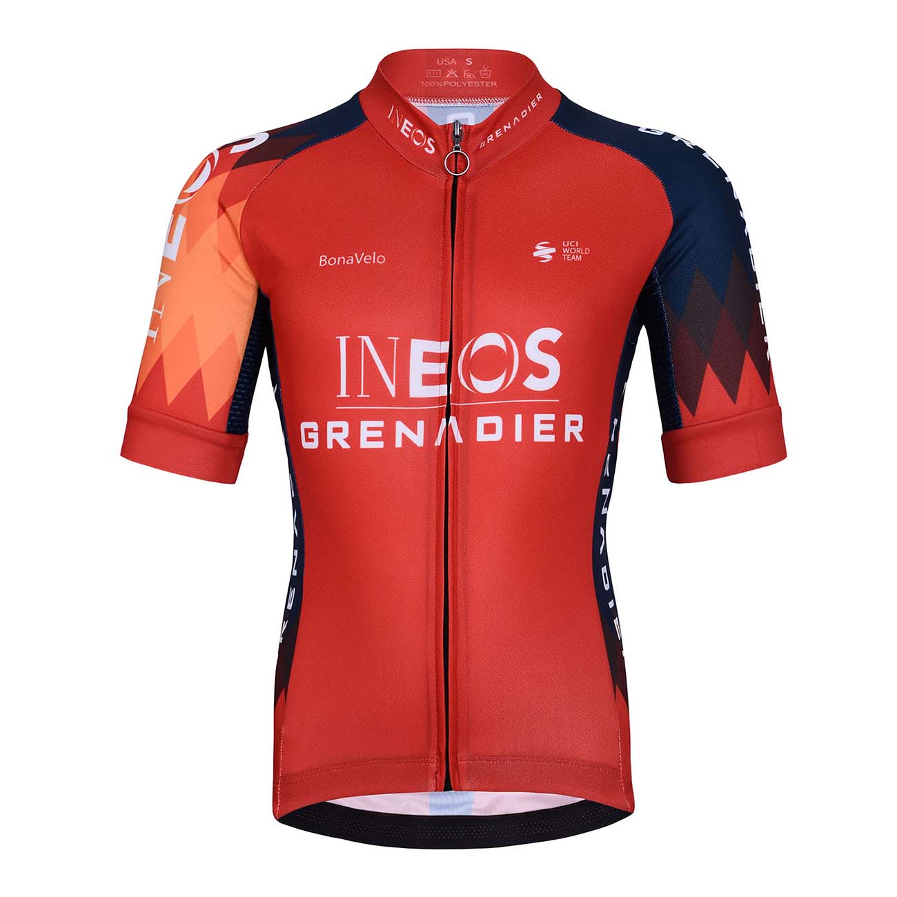 BONAVELO Cyklistický dres s krátkym rukávom - INEOS 2025 KIDS - červená/modrá