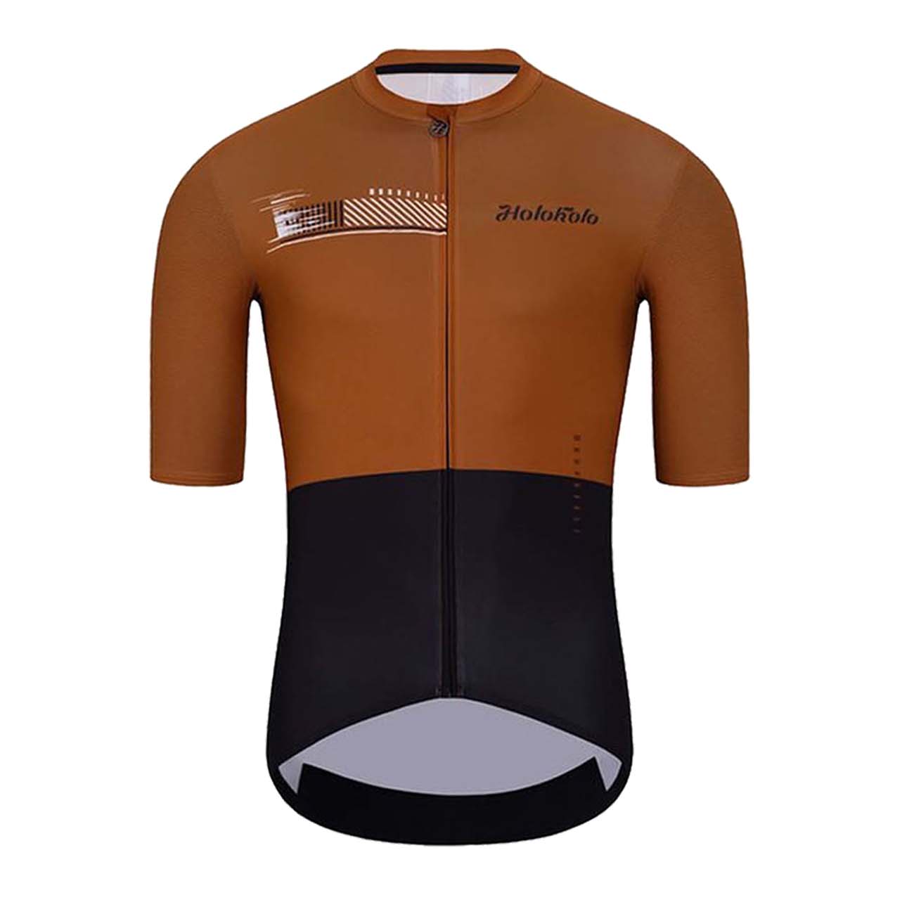 HOLOKOLO Cyklistický dres s krátkym rukávom - VIBES - hnedá/čierna