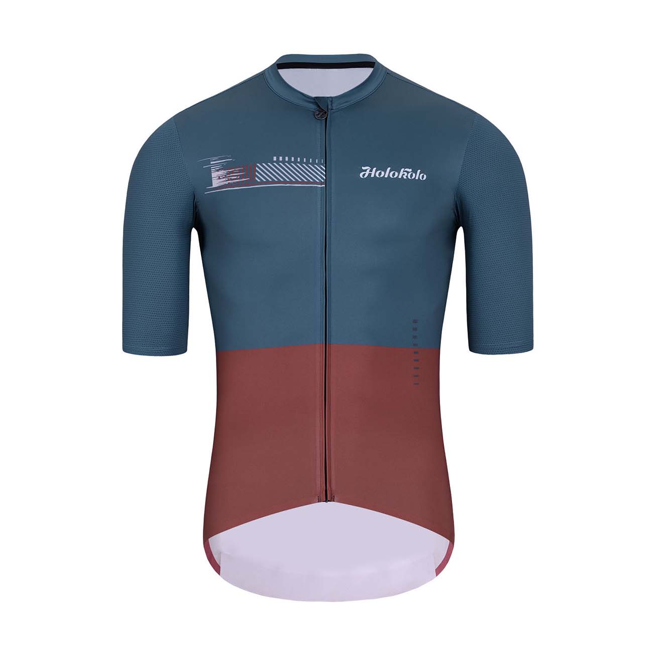 HOLOKOLO Cyklistický dres s krátkym rukávom - VIBES - šedá/červená