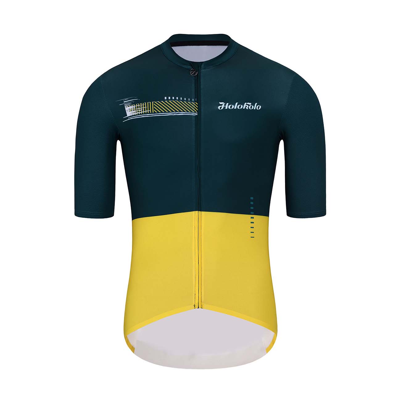 
                HOLOKOLO Cyklistický dres s krátkym rukávom - VIBES - zelená/žltá XS
            