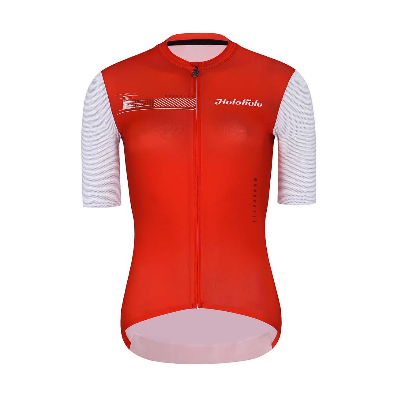 HOLOKOLO Cyklistický dres s krátkym rukávom - VIBES LADY - biela/červená